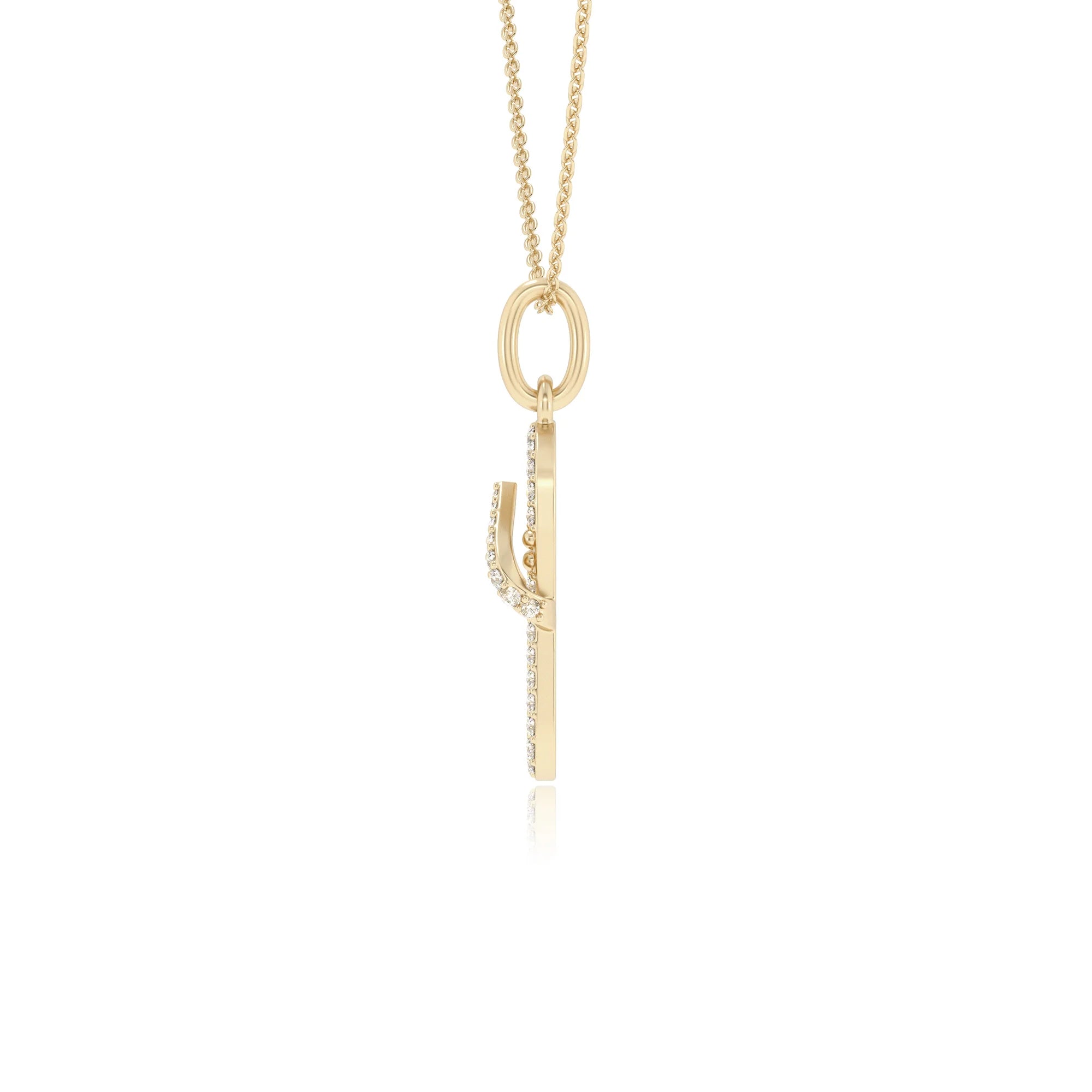 lab grown moissanite round infinity necklaces in yellow gold 