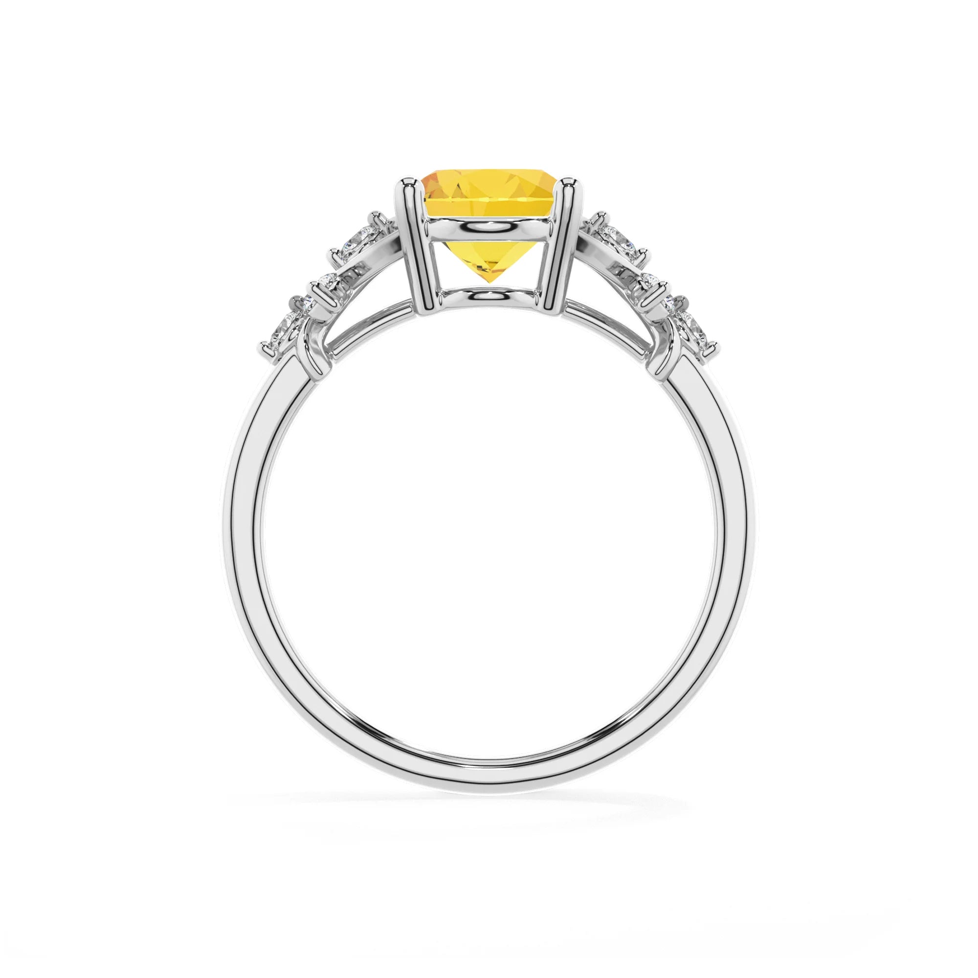 lab grown yellow-sapphire oval solitaire rings in white gold 