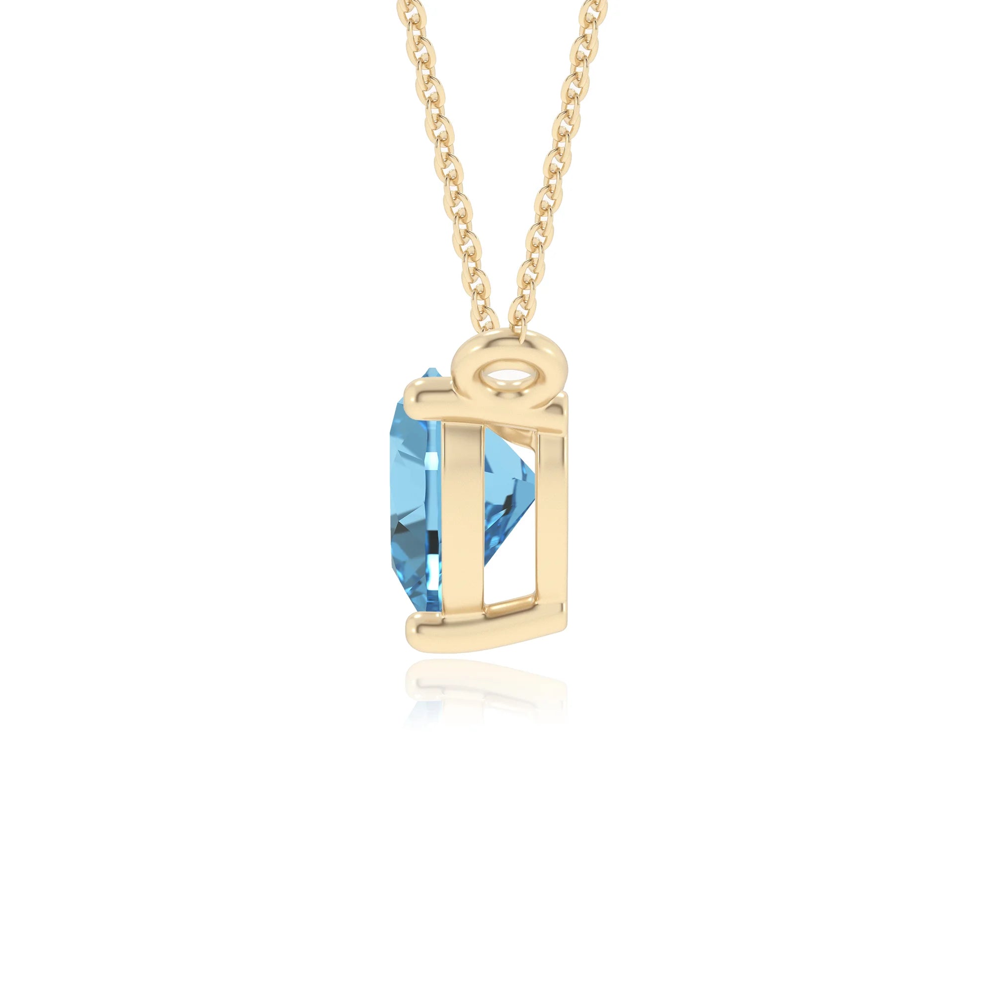 natural swiss-blue-topaz heart solitaire necklaces in yellow gold 