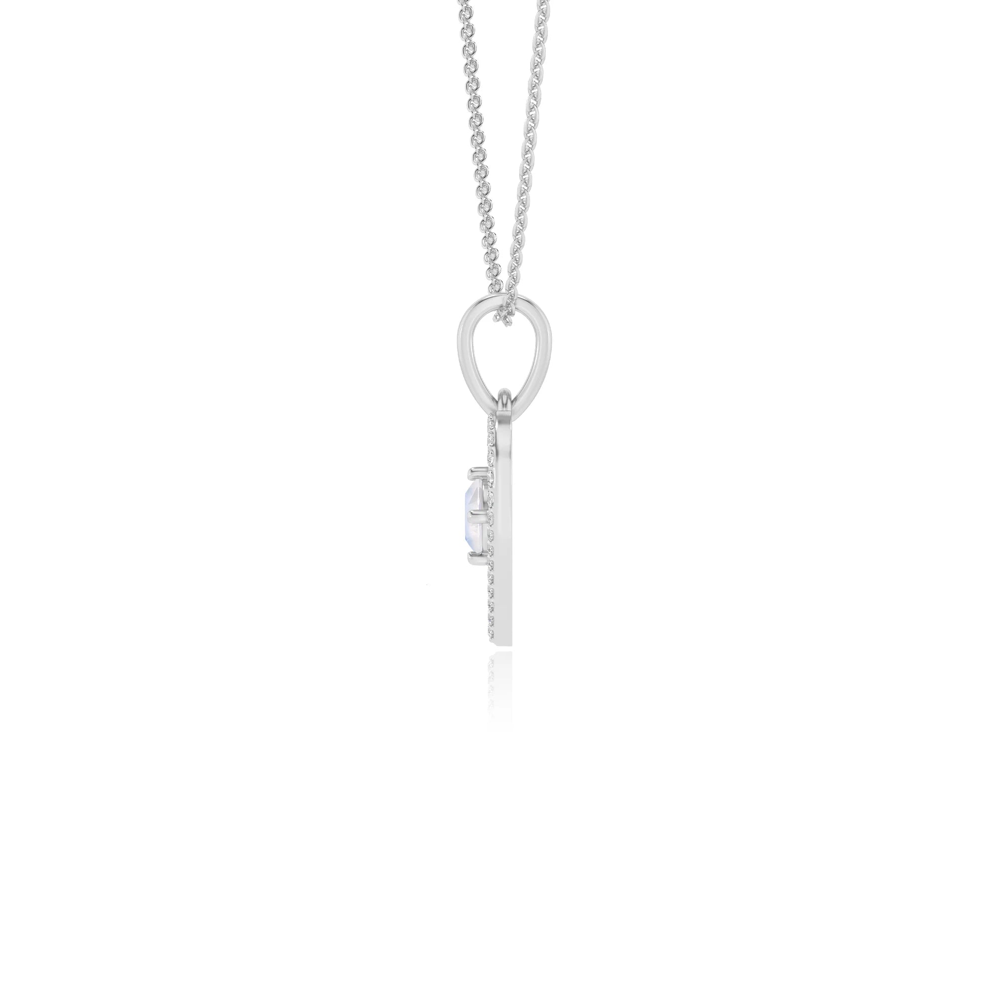natural rainbow-moonstone round infinity necklaces in sterling silver 