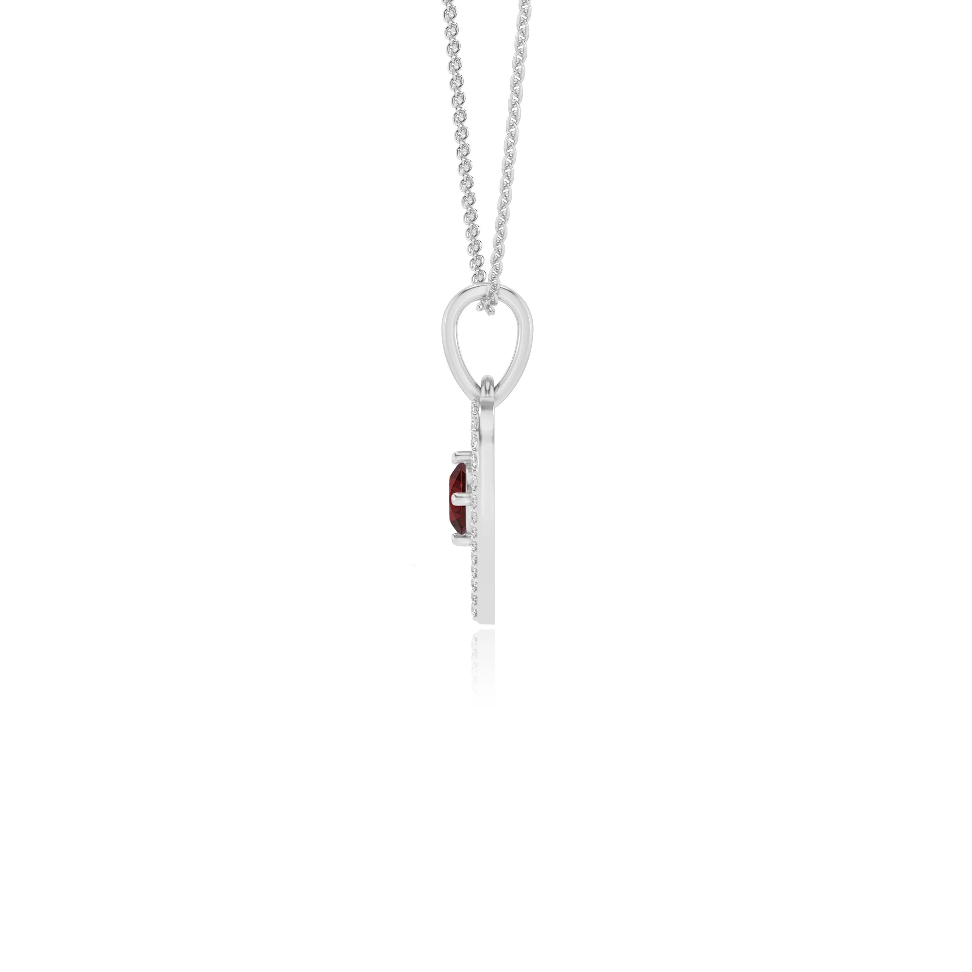 natural garnet round infinity necklaces in platinum 