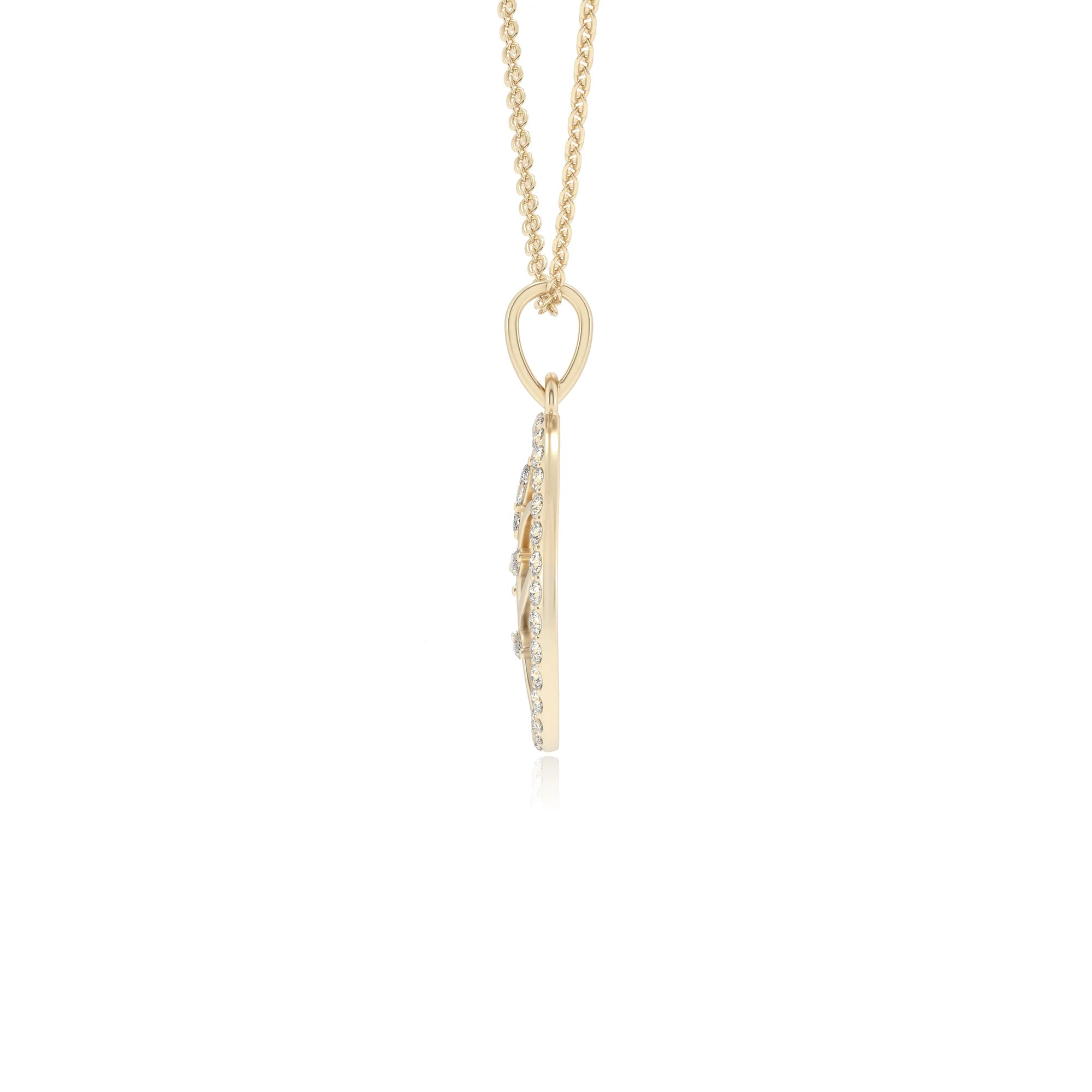 lab grown diamond marquise infinity necklaces in yellow gold 