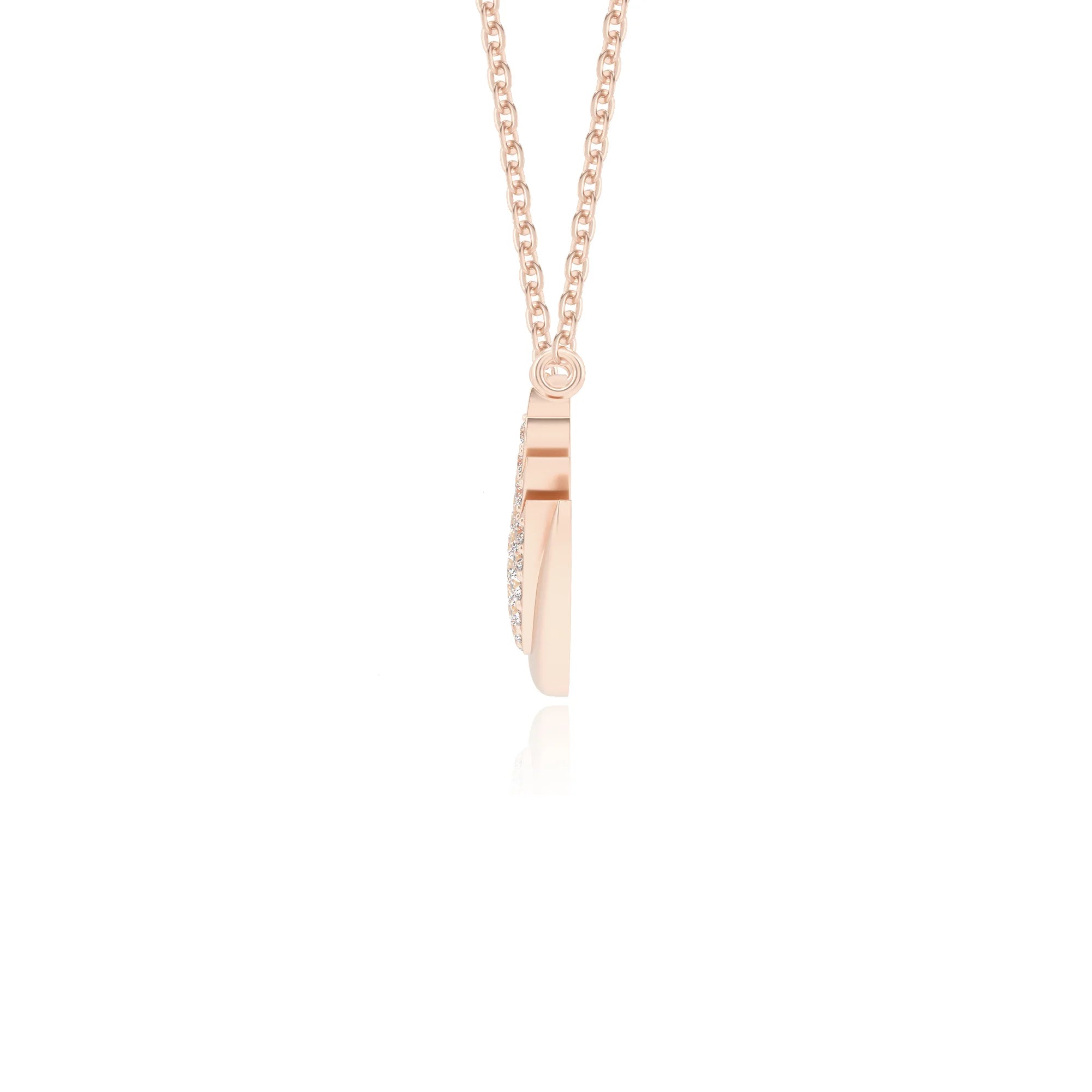 lab grown moissanite round pendant necklaces in rose gold 
