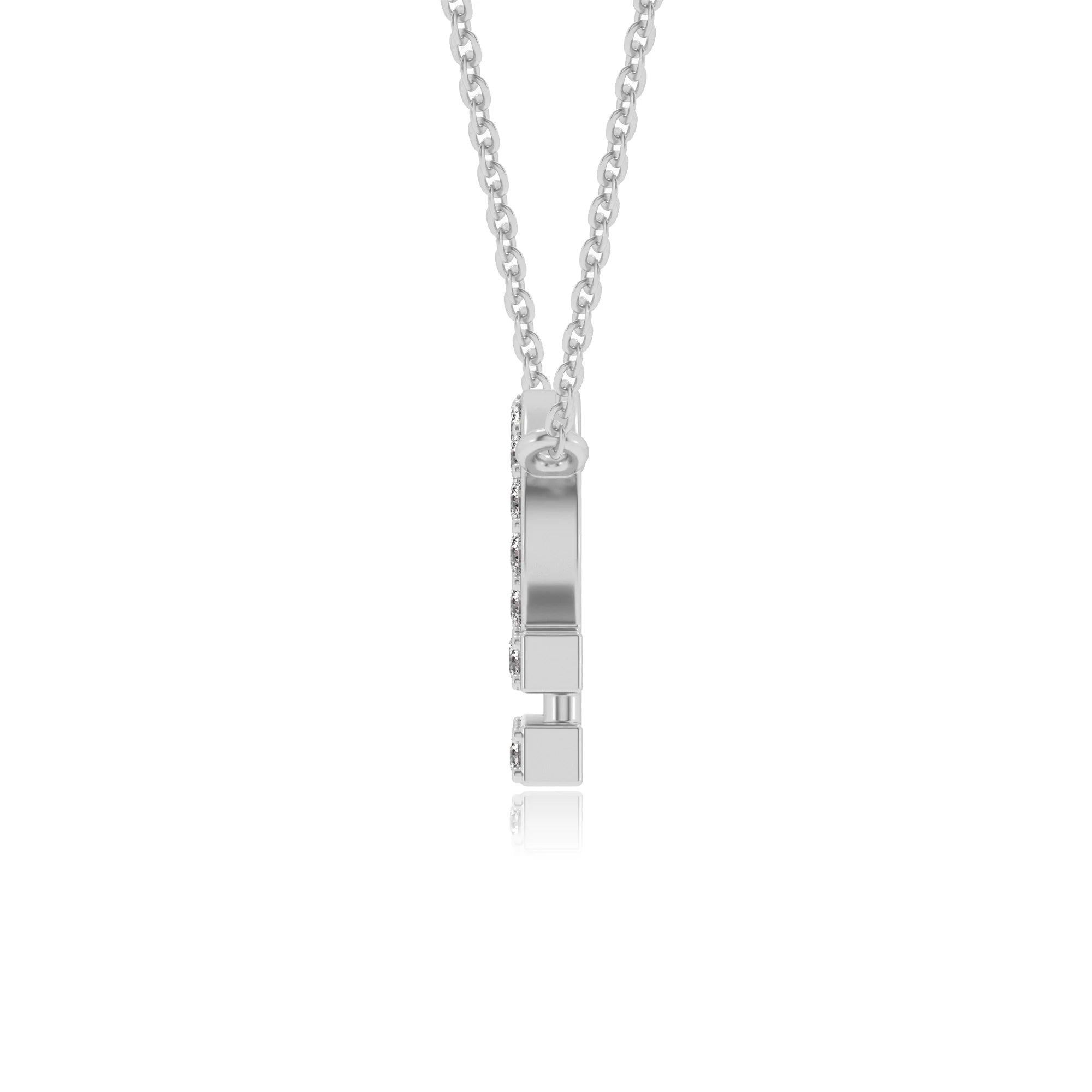 lab grown diamond round necklaces in white gold 