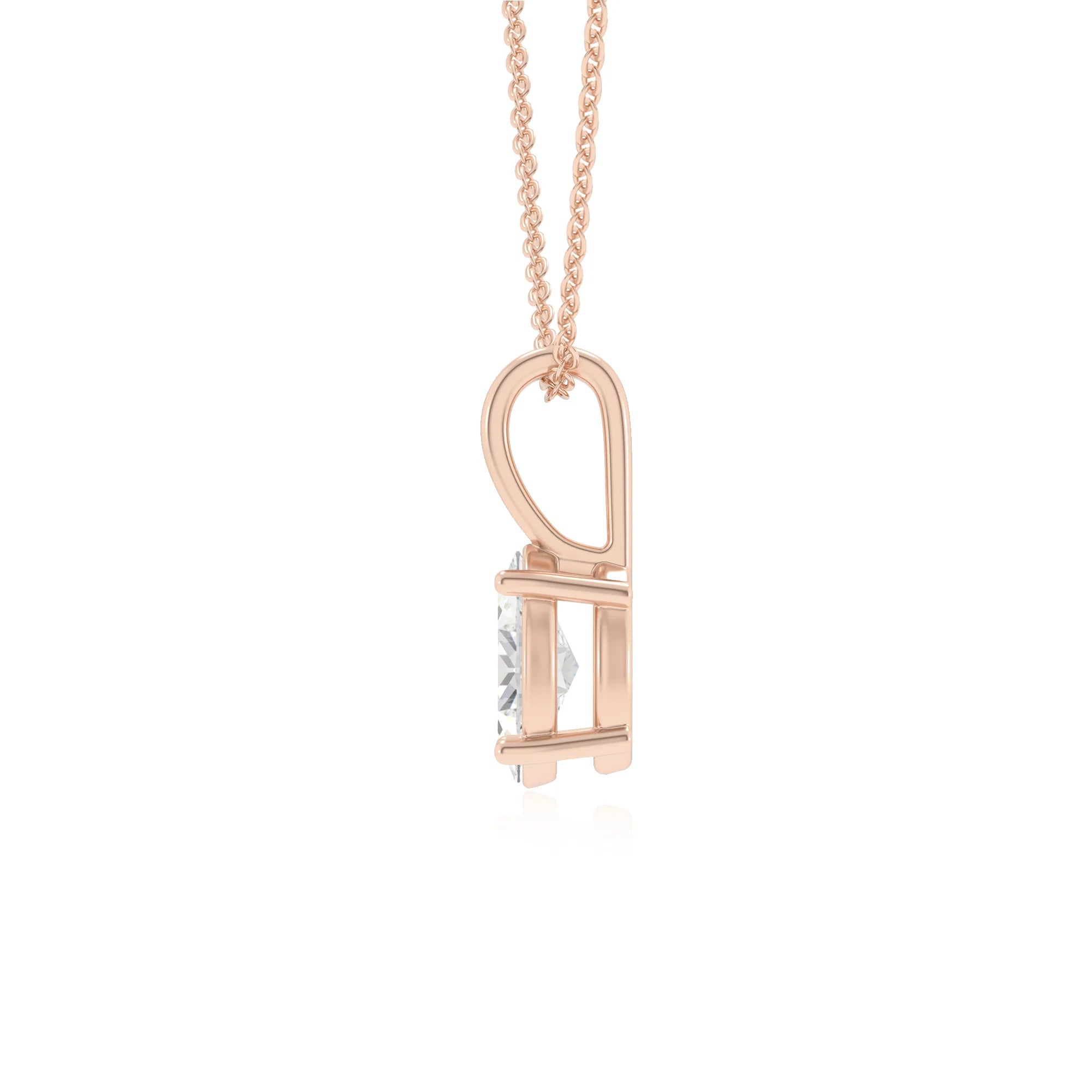 lab grown moissanite oval solitaire necklaces in rose gold 