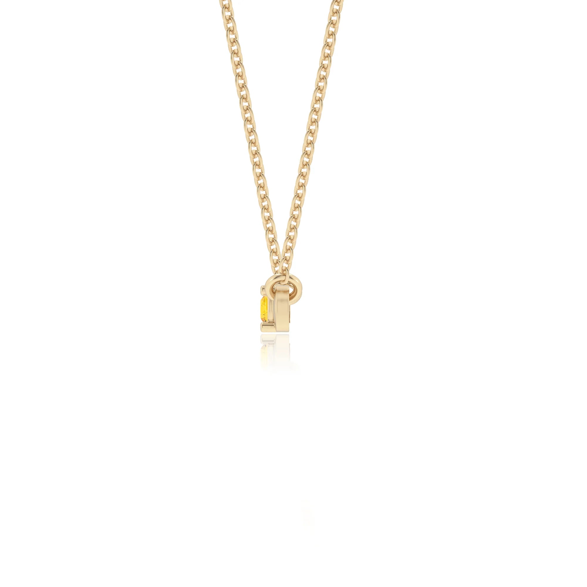lab grown yellow-sapphire round bar v-bale necklaces in yellow gold 