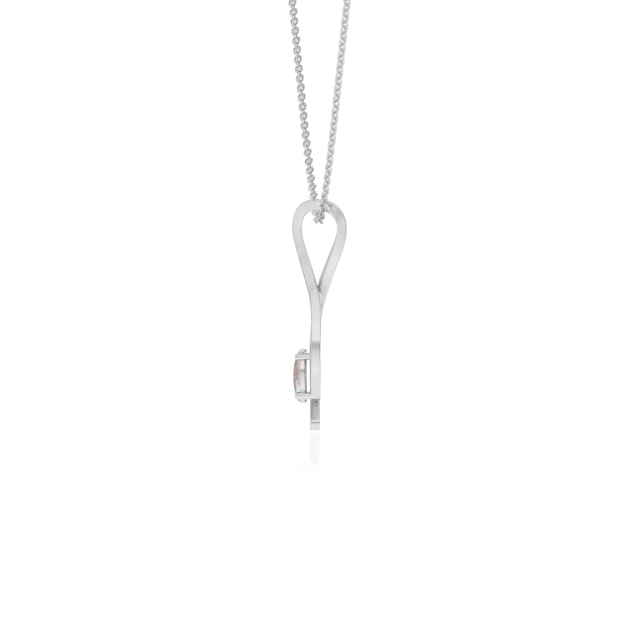 lab grown opal oval solitaire necklaces in sterling silver 