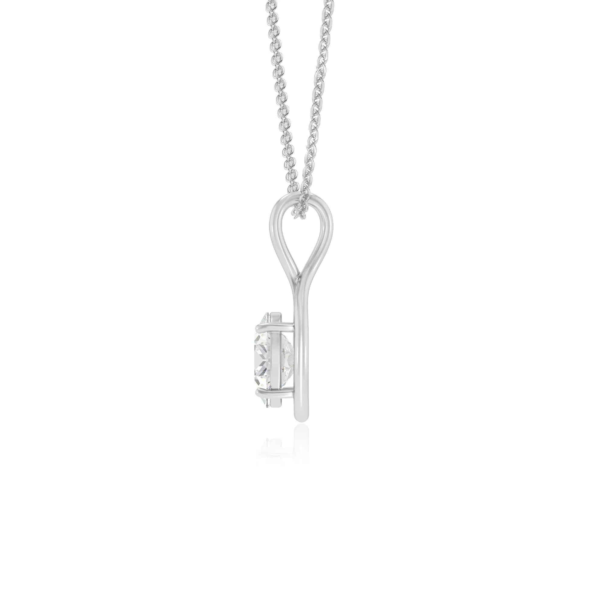 lab grown moissanite oval solitaire necklaces in sterling silver 