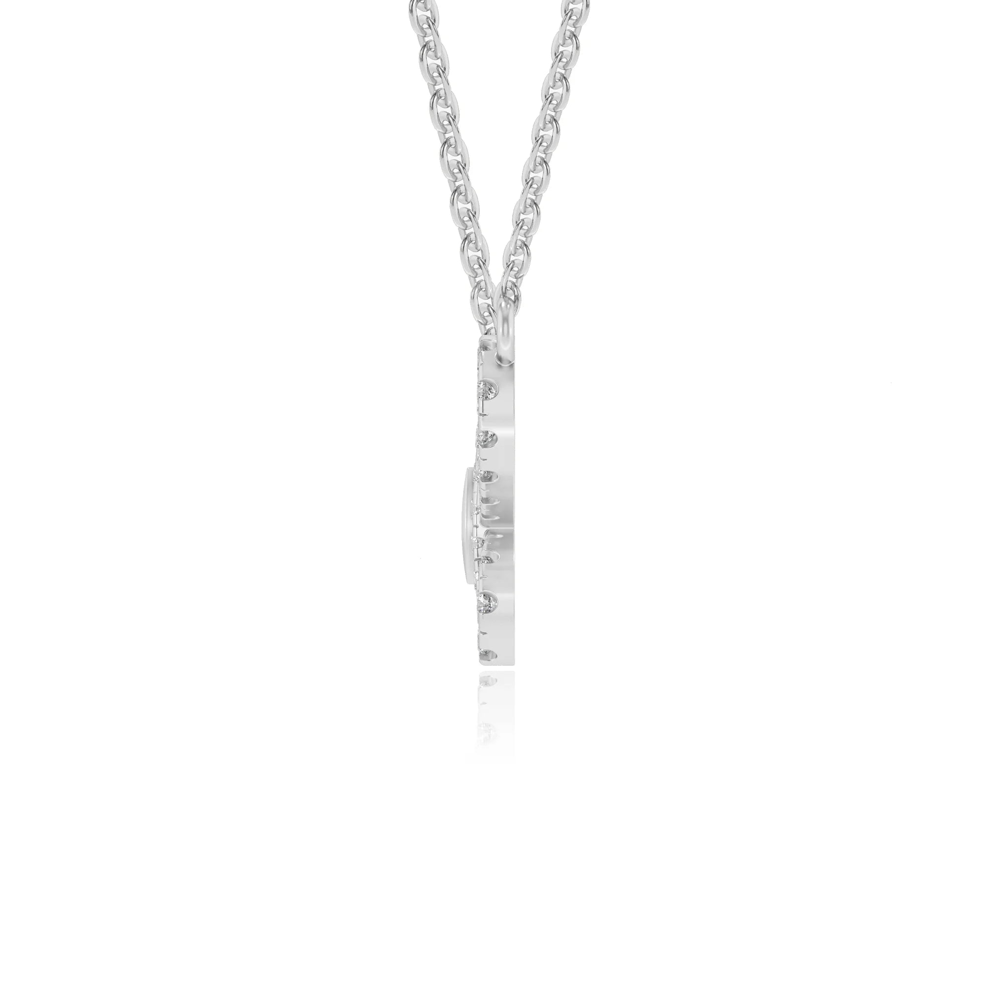 lab grown moissanite round infinity necklaces in platinum 