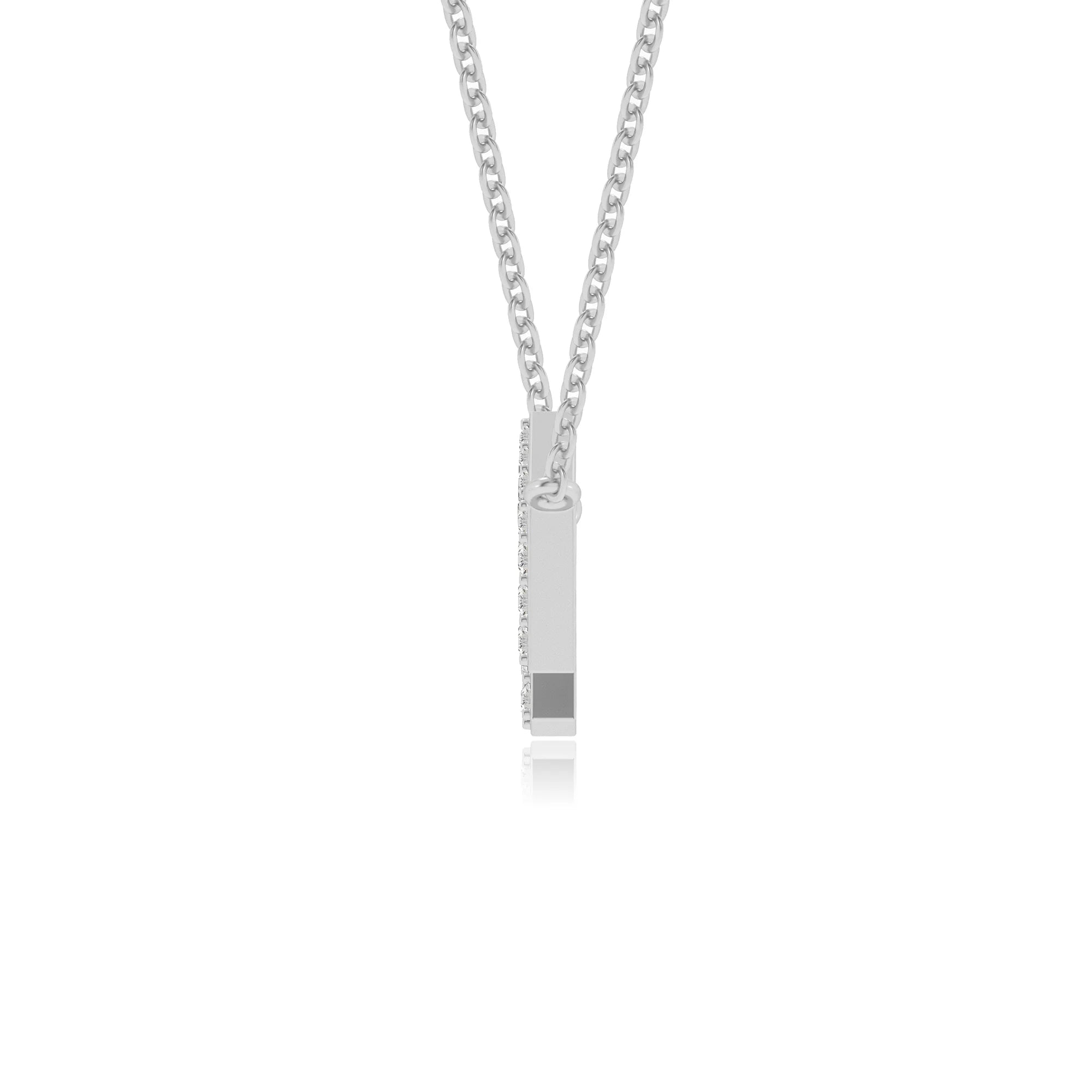 lab grown moissanite round necklaces in platinum 