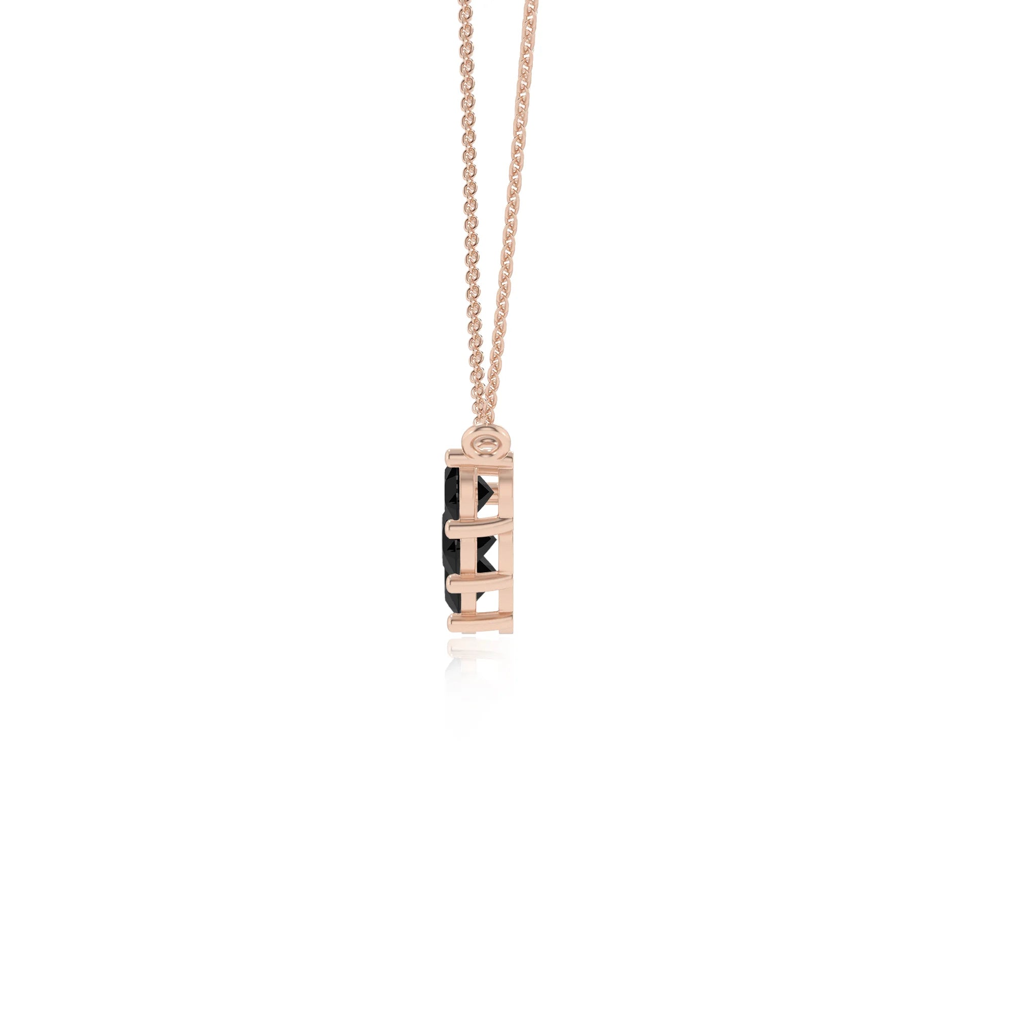 natural black-onyx round bar necklaces in rose gold 