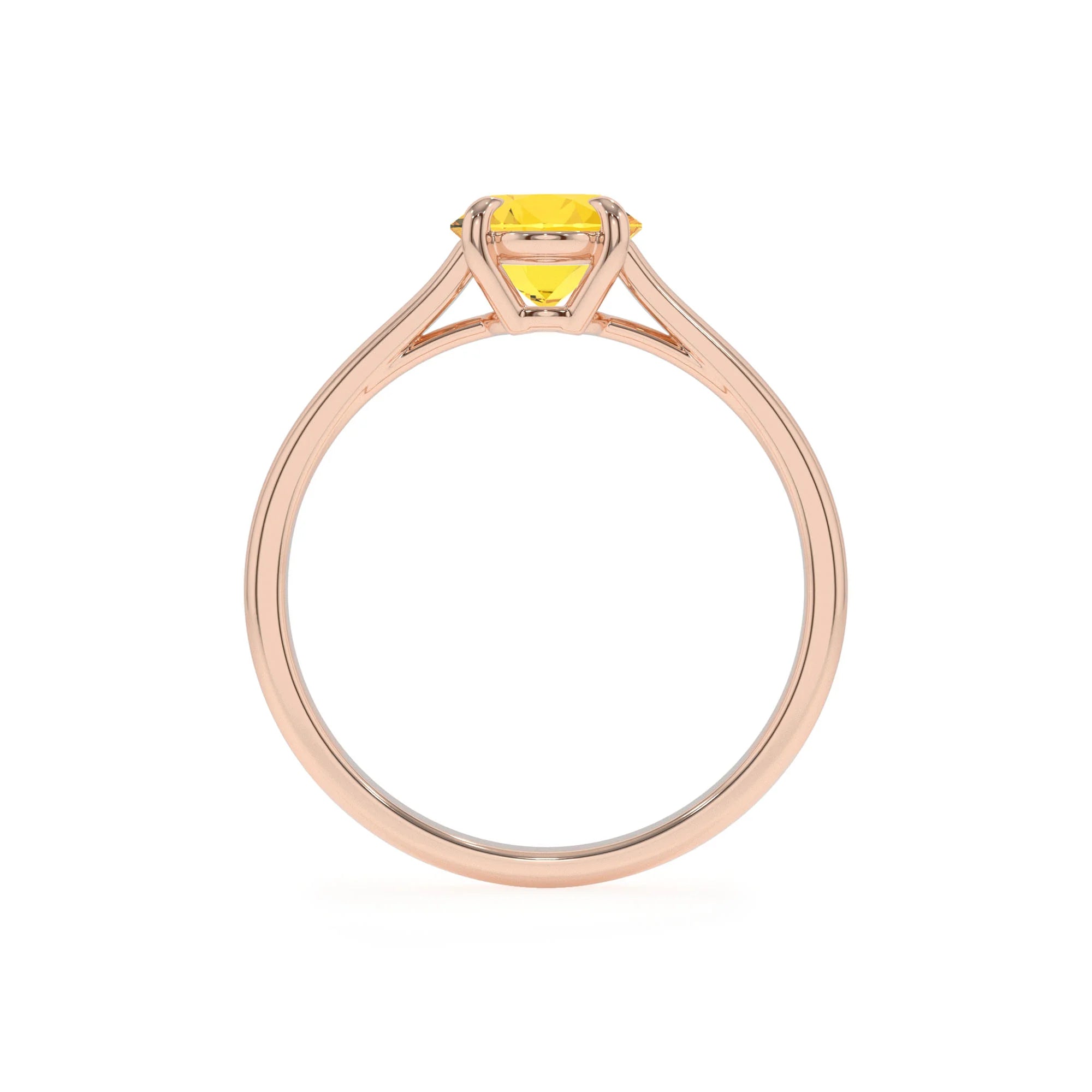 lab grown yellow-sapphire oval solitaire rings in rose gold 