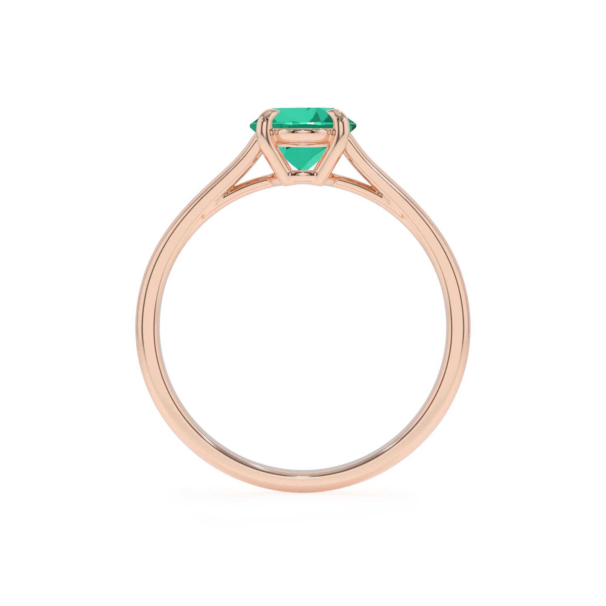 lab grown emerald oval solitaire rings in rose gold 