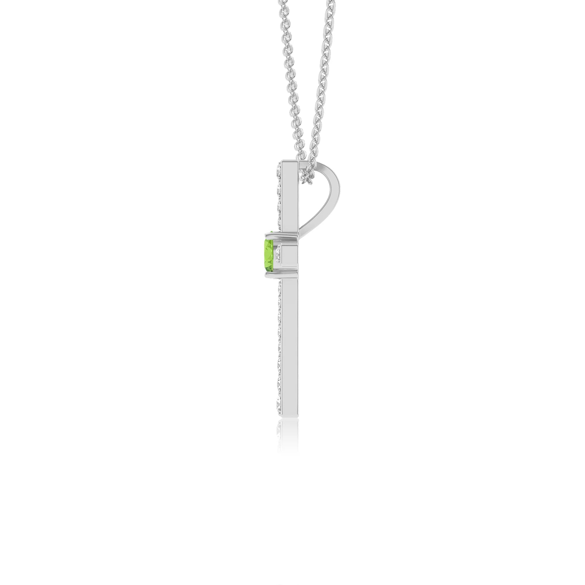 natural peridot round infinity necklaces in platinum 