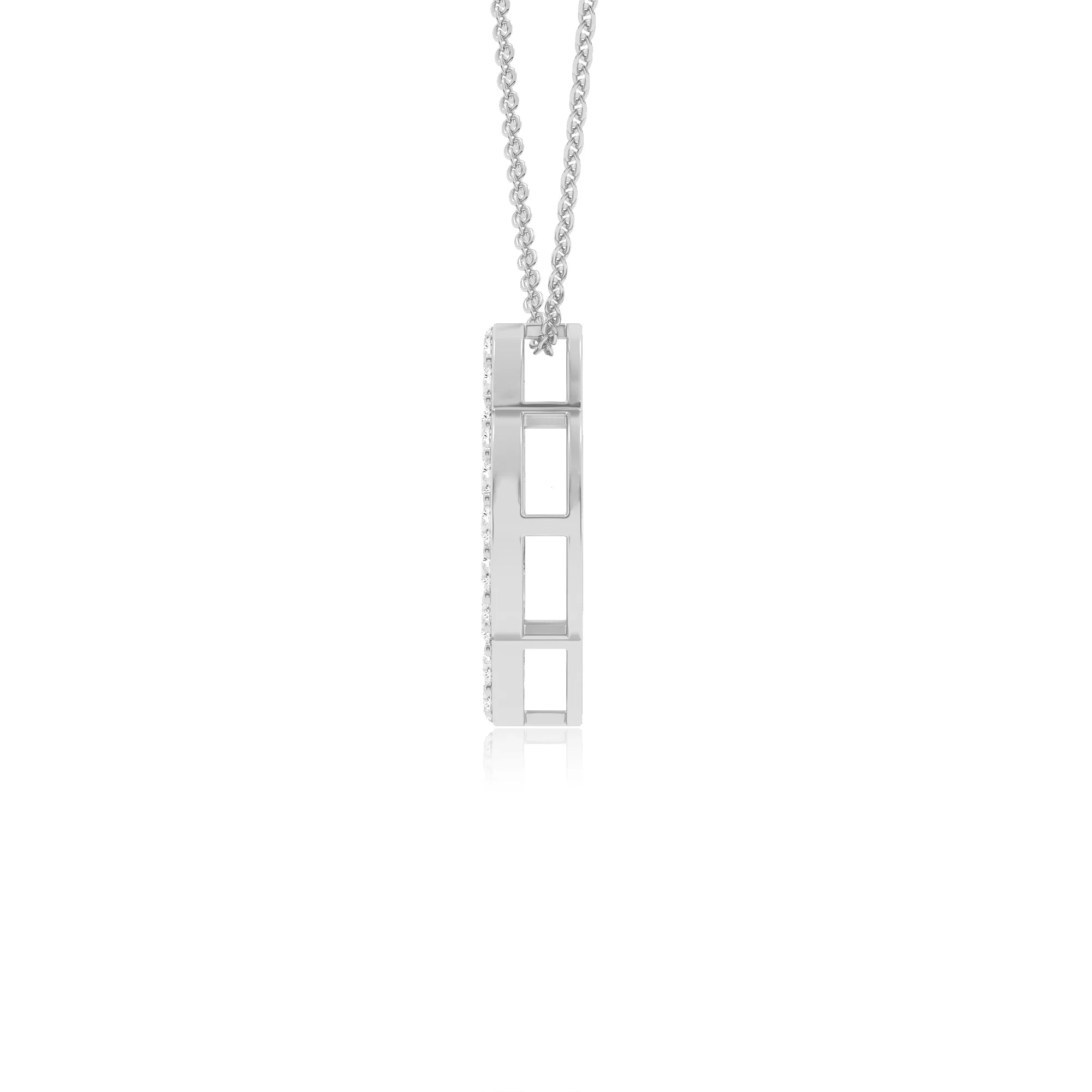 lab grown moissanite round necklaces in platinum 