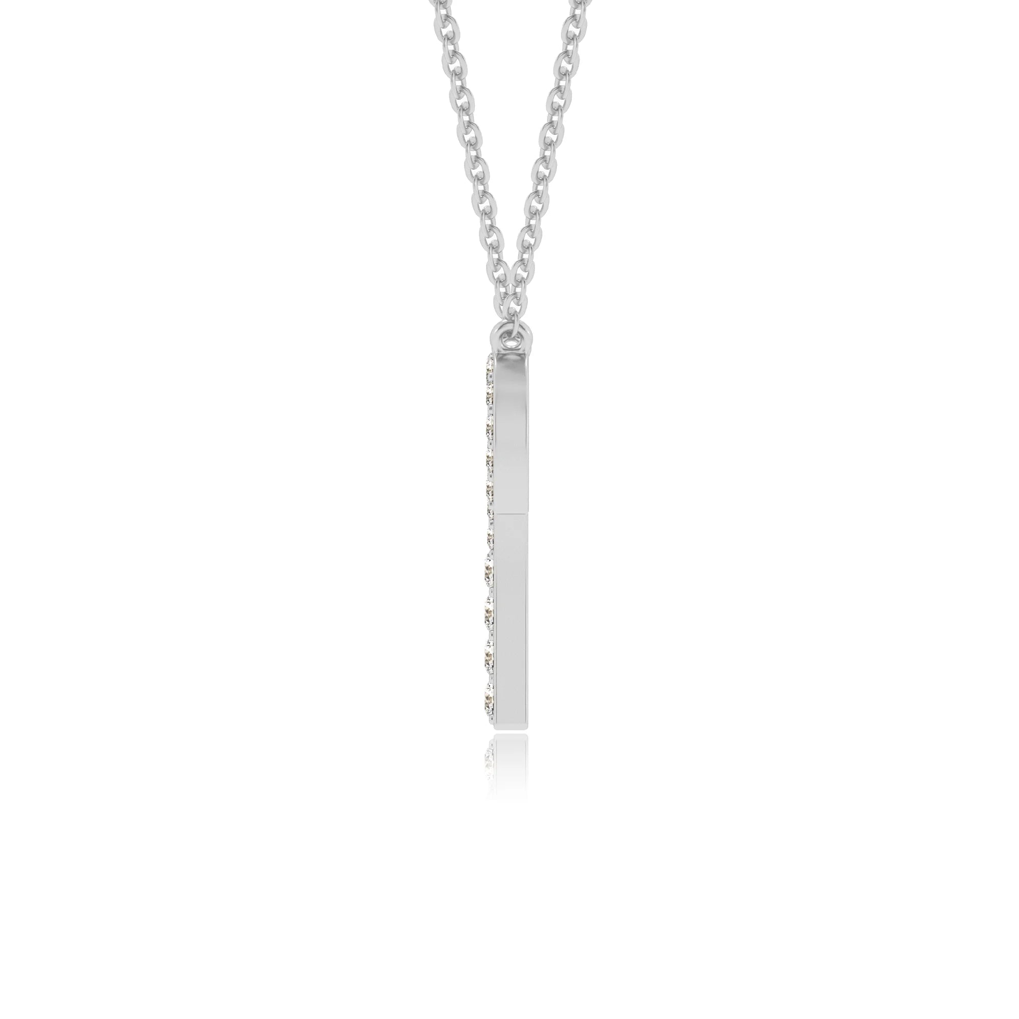 lab grown moissanite round necklaces in platinum 