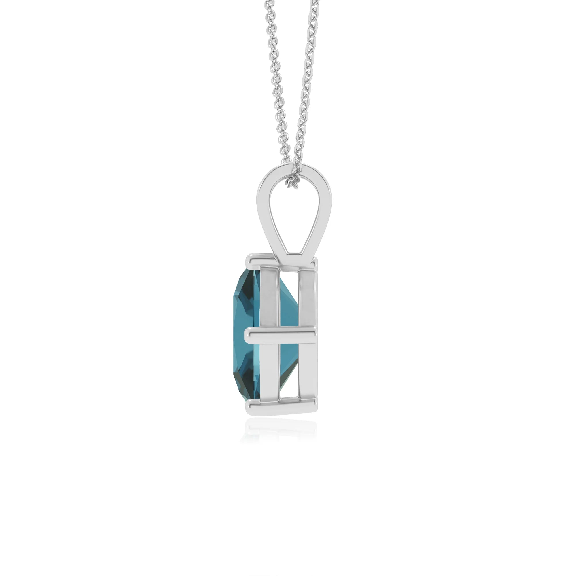 natural london-blue-topaz cushion solitaire v-bale necklaces in white gold 