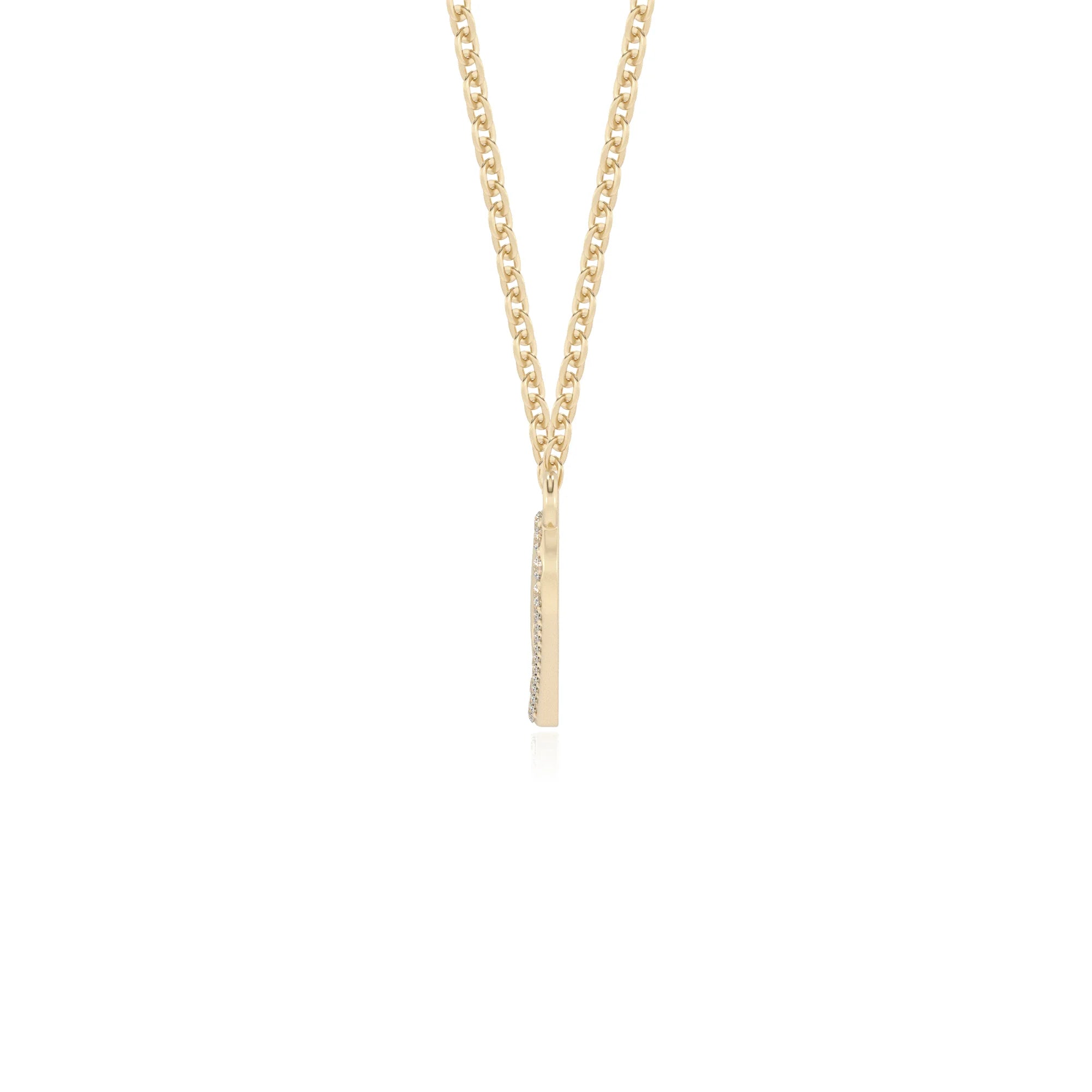lab grown moissanite round infinity necklaces in yellow gold 