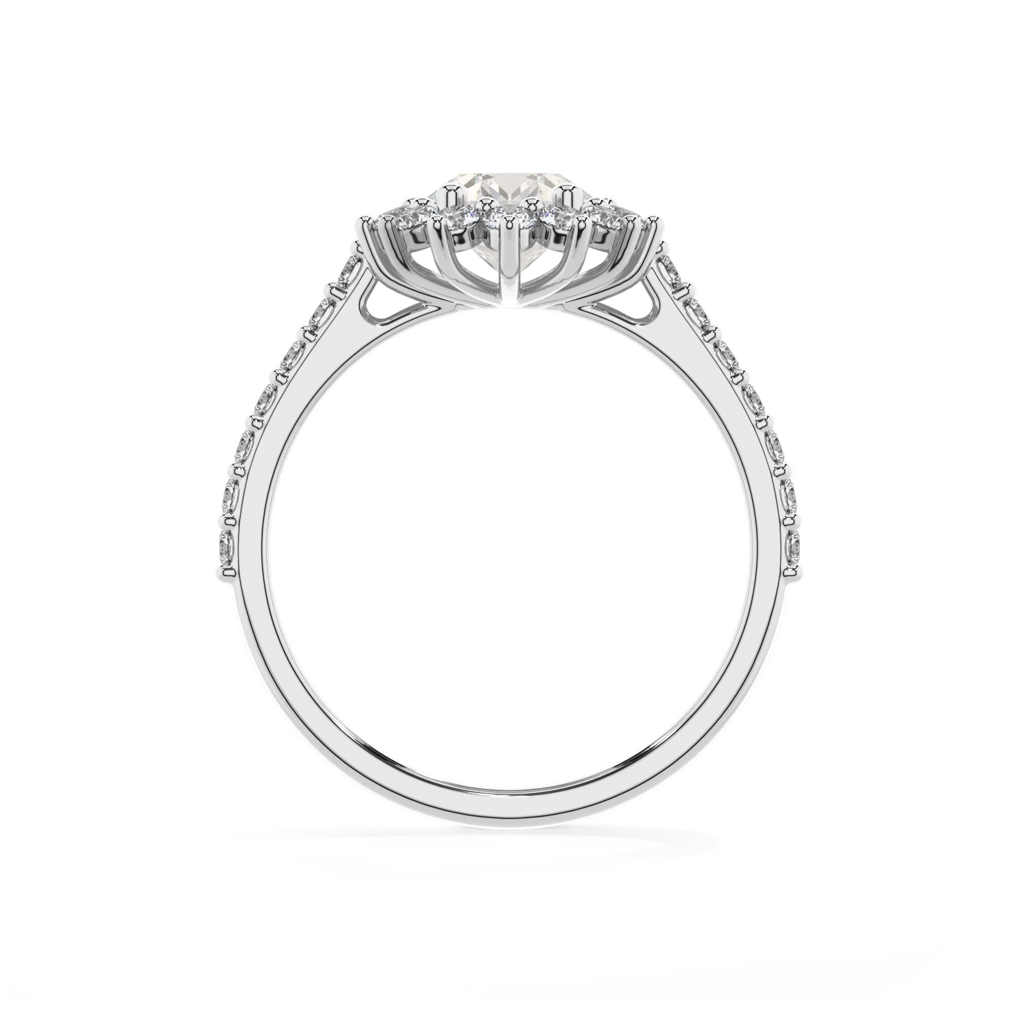 lab grown moissanite oval solitaire rings in platinum 