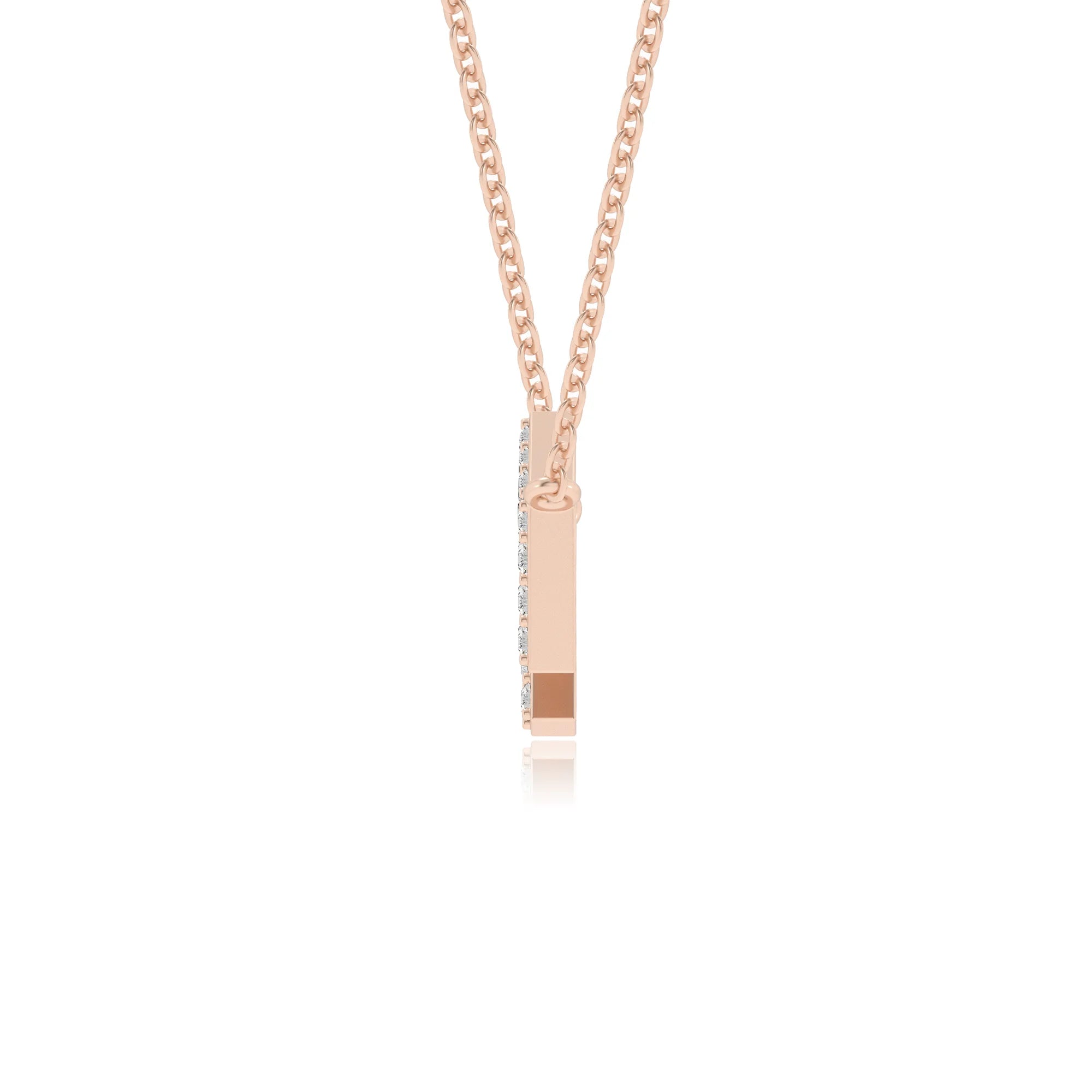 lab grown diamond round necklaces in rose gold 