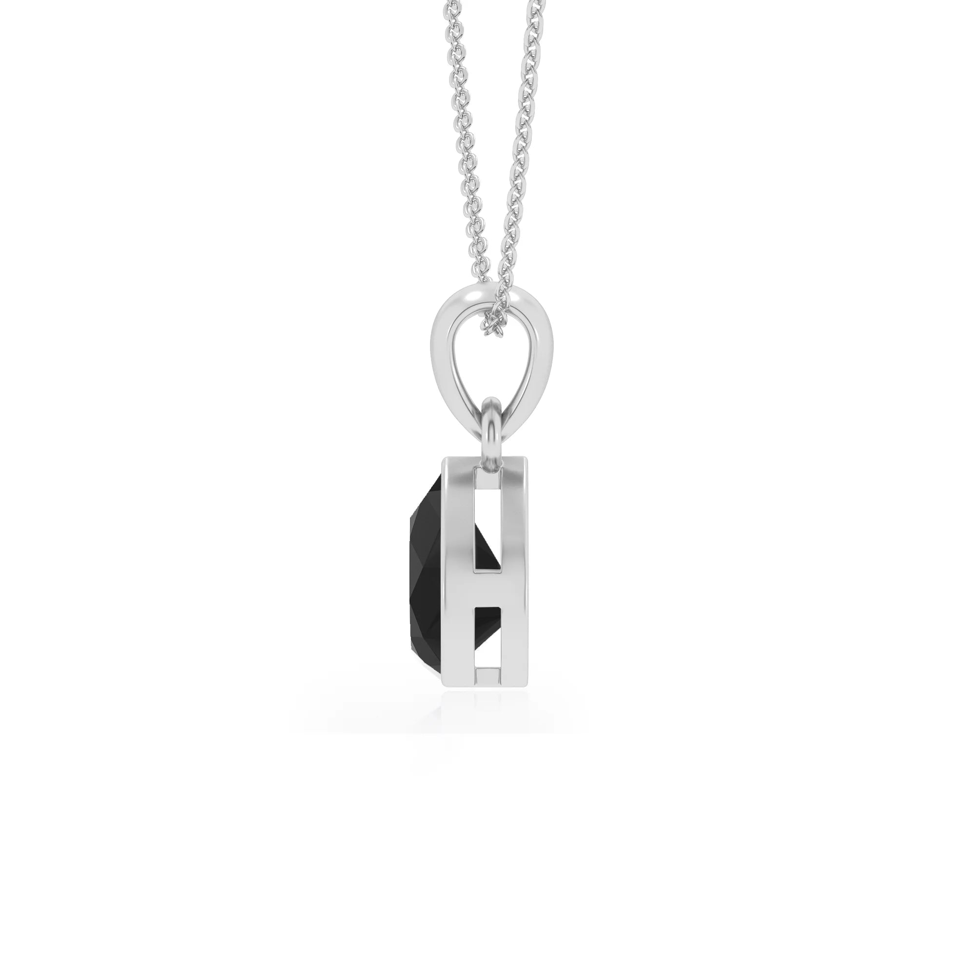 natural black-onyx pear solitaire necklaces in platinum 