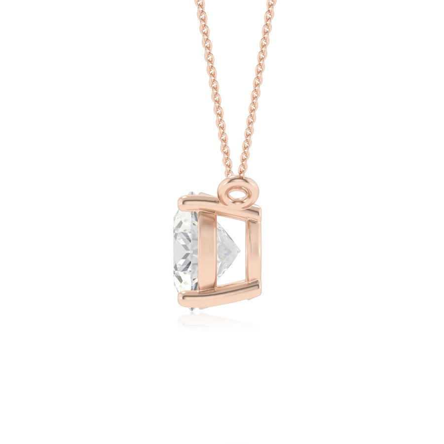 lab grown moissanite oval solitaire necklaces in rose gold 