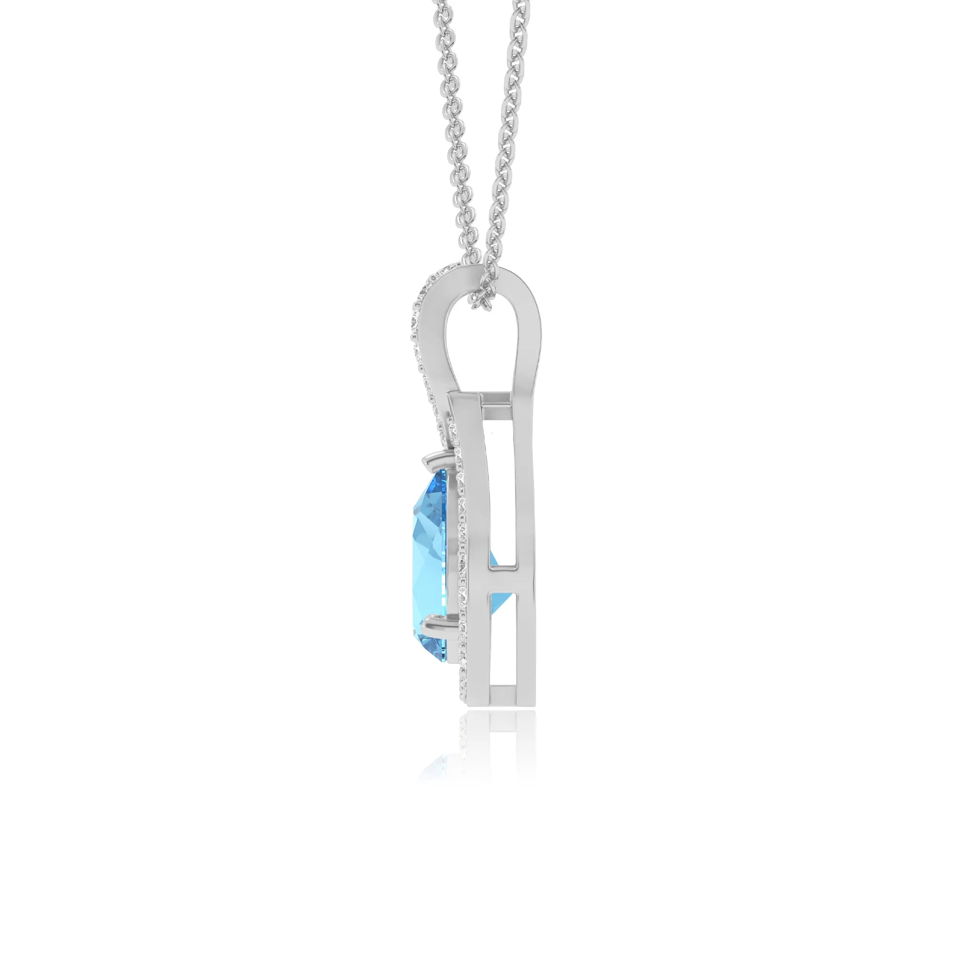natural swiss-blue-topaz pear solitaire necklaces in platinum 