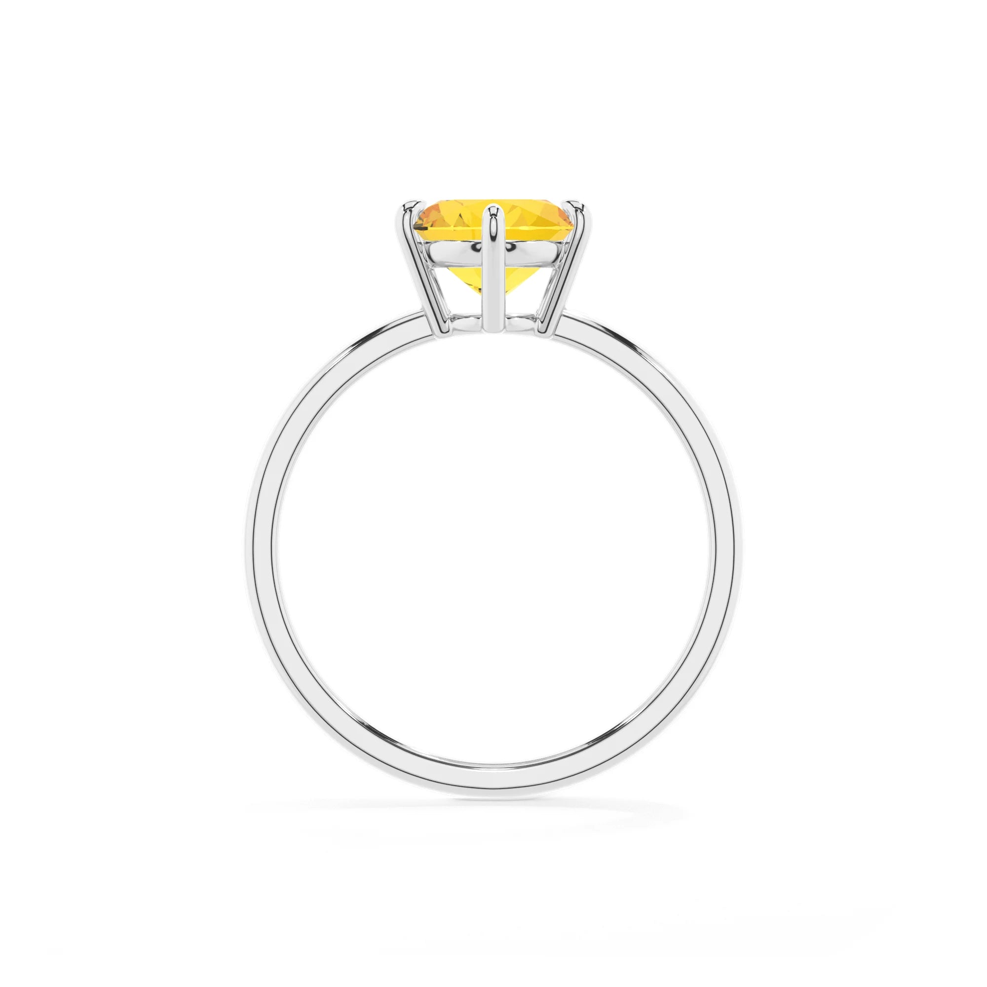 lab grown yellow-sapphire oval solitaire rings in white gold 