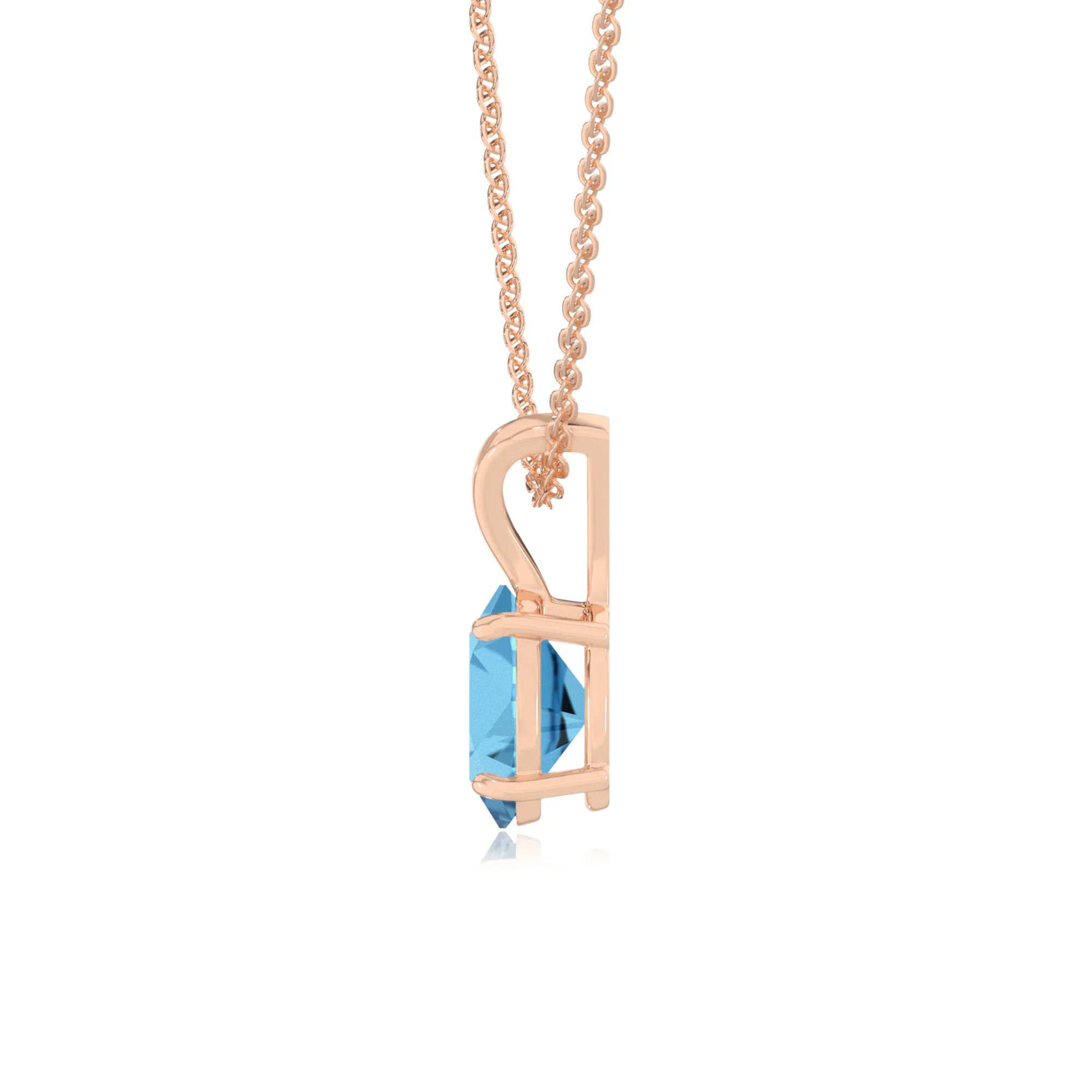 natural swiss-blue-topaz oval solitaire v-bale necklaces in rose gold 
