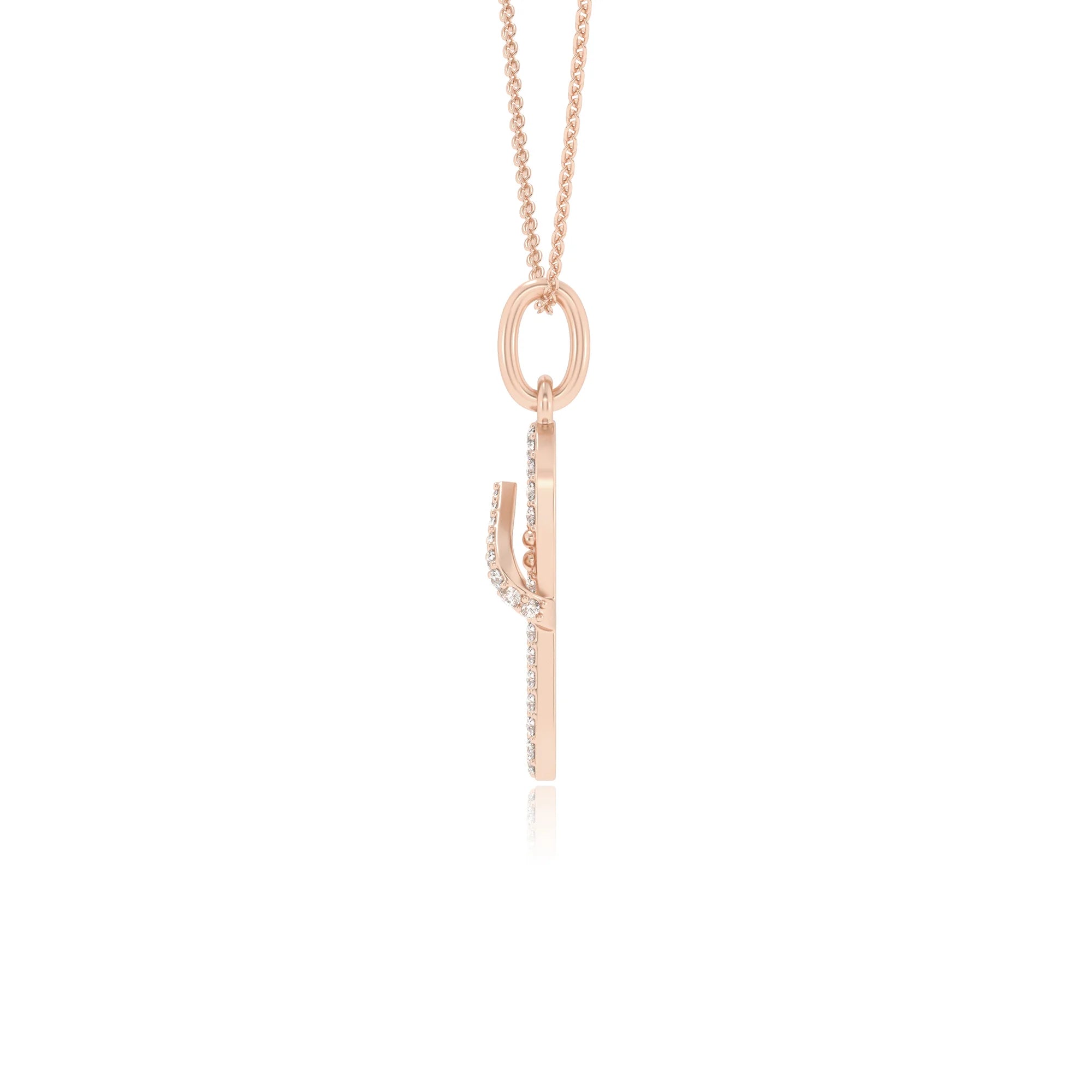 lab grown moissanite round infinity necklaces in rose gold 