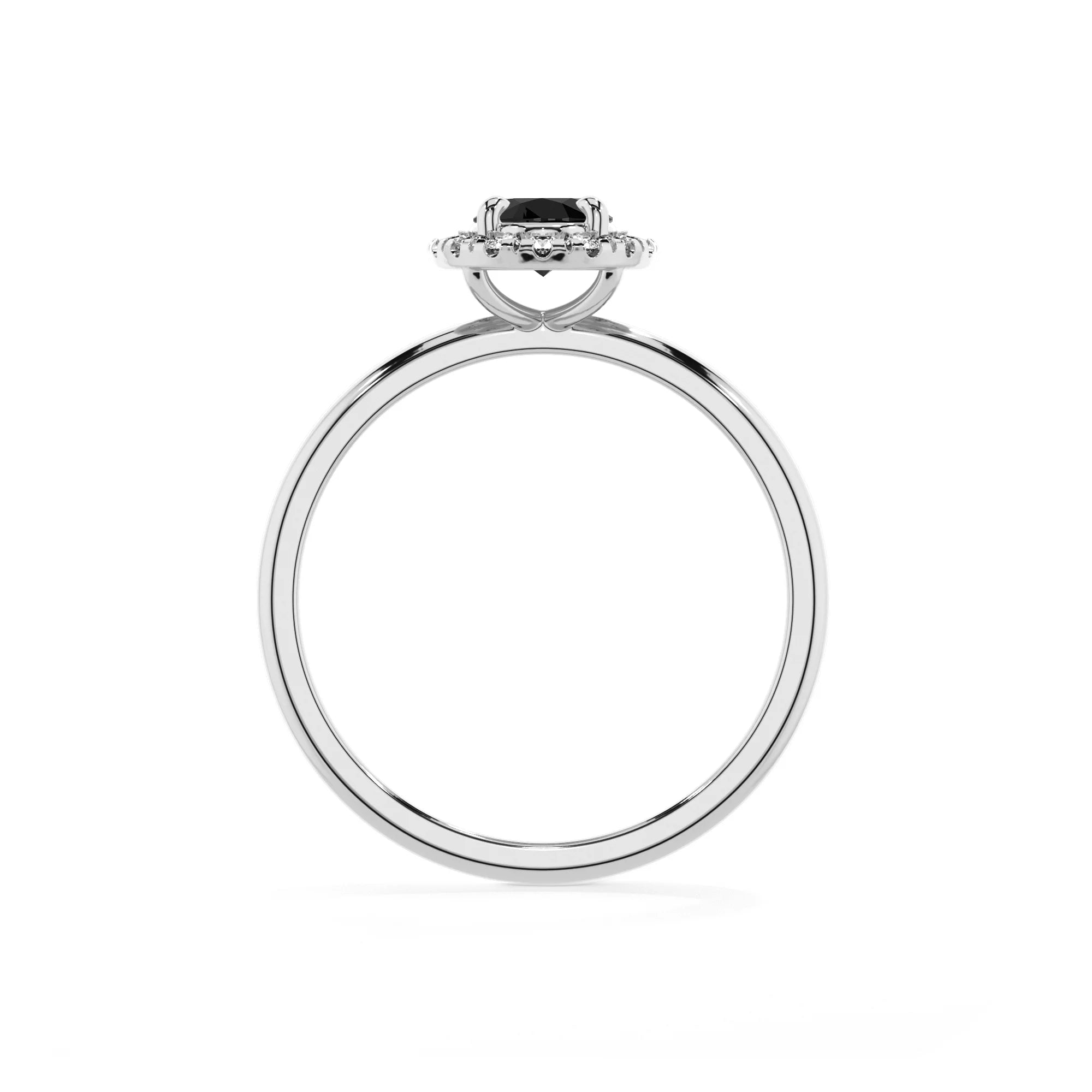 natural black-onyx oval solitaire rings in platinum 