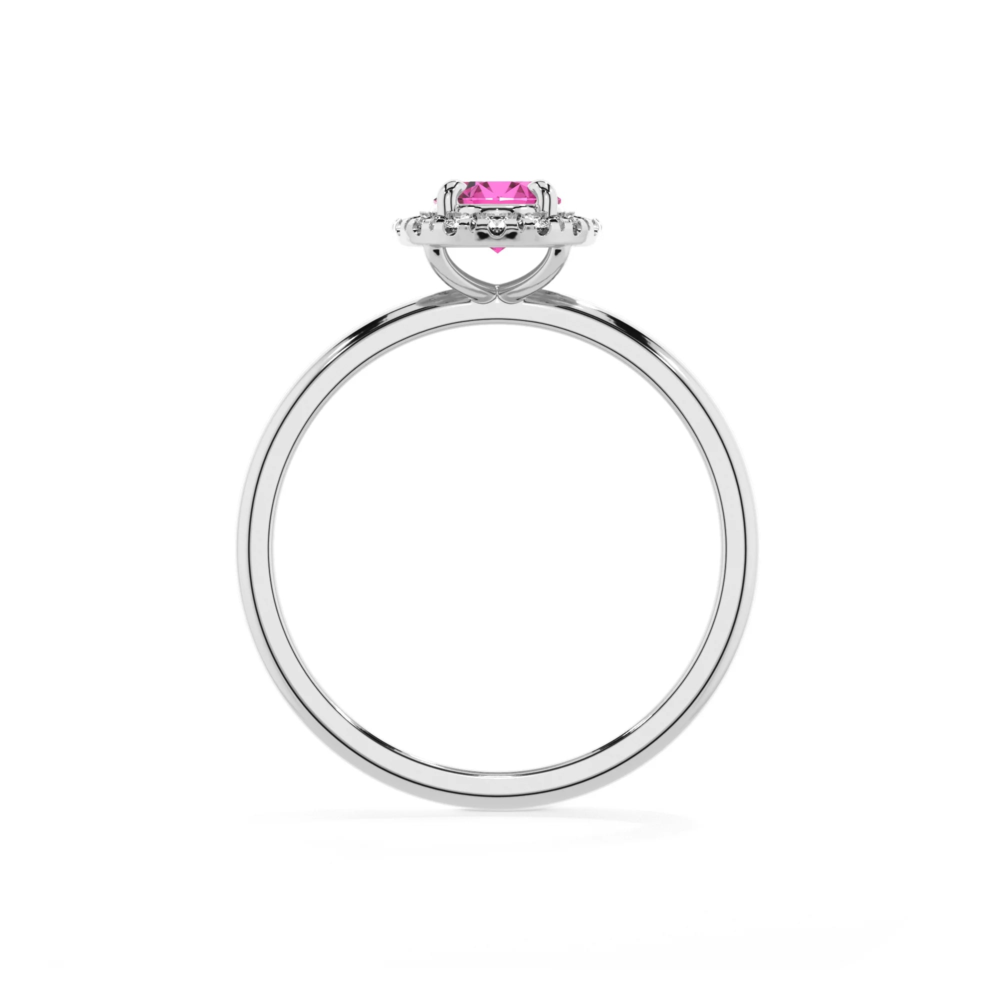 lab grown pink-sapphire oval solitaire rings in platinum 