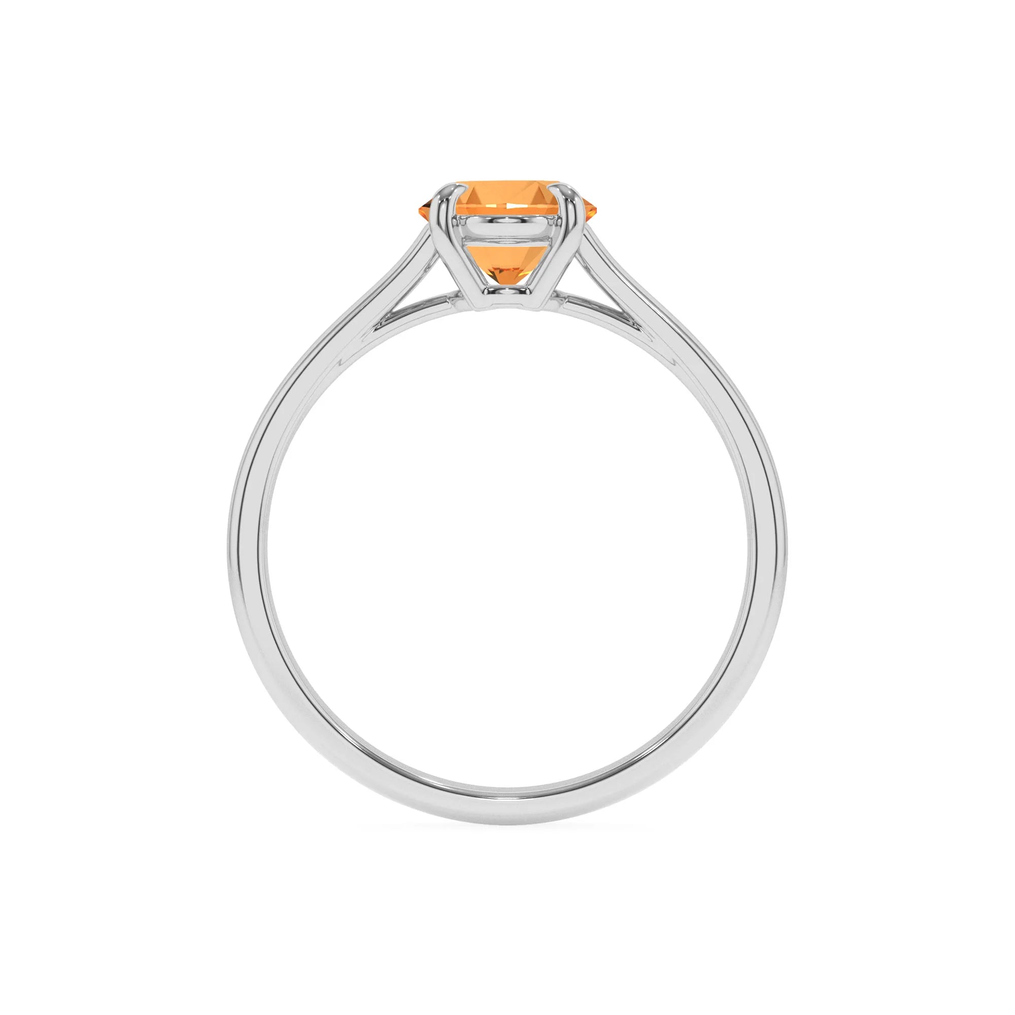 lab grown citrine oval solitaire rings in white gold 