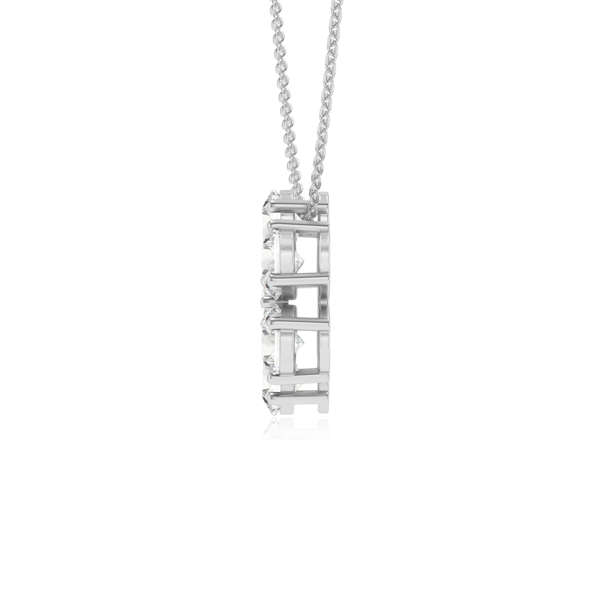 lab grown moissanite pear solitaire necklaces in white gold 