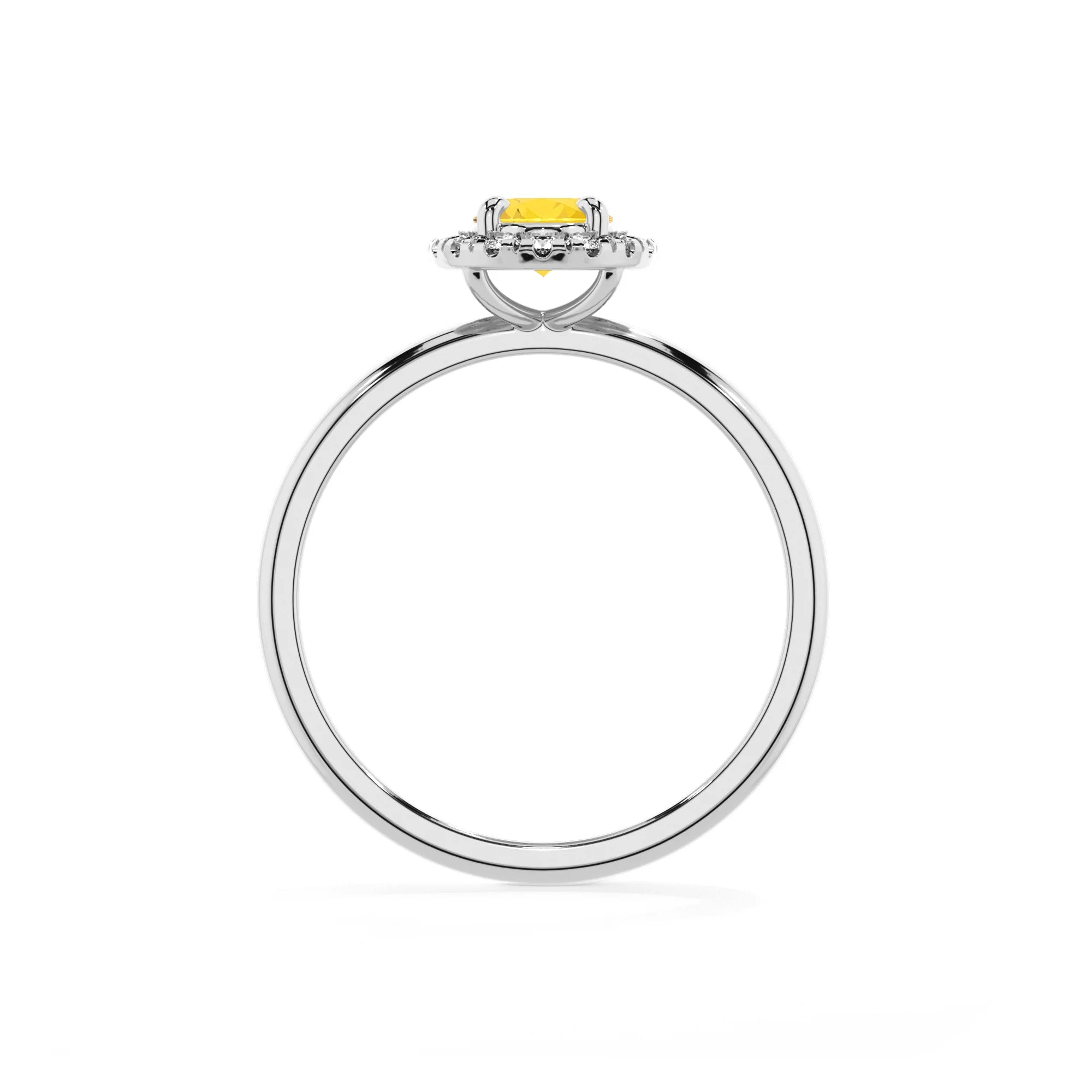 lab grown yellow-sapphire oval solitaire rings in platinum 