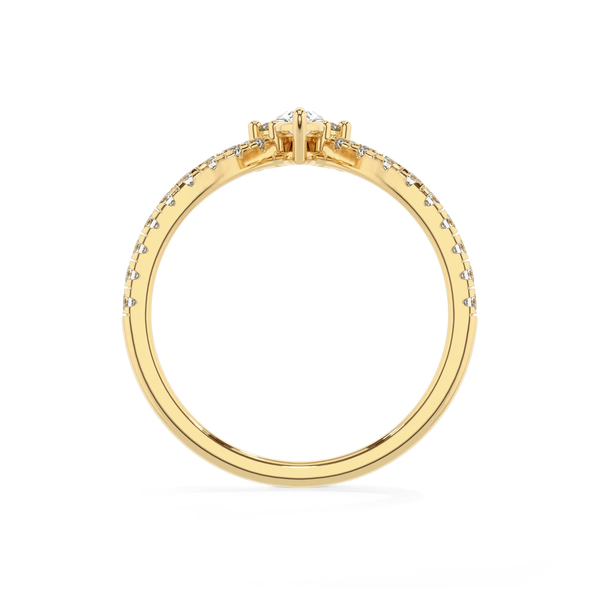 lab grown moissanite marquise solitaire rings in yellow gold 