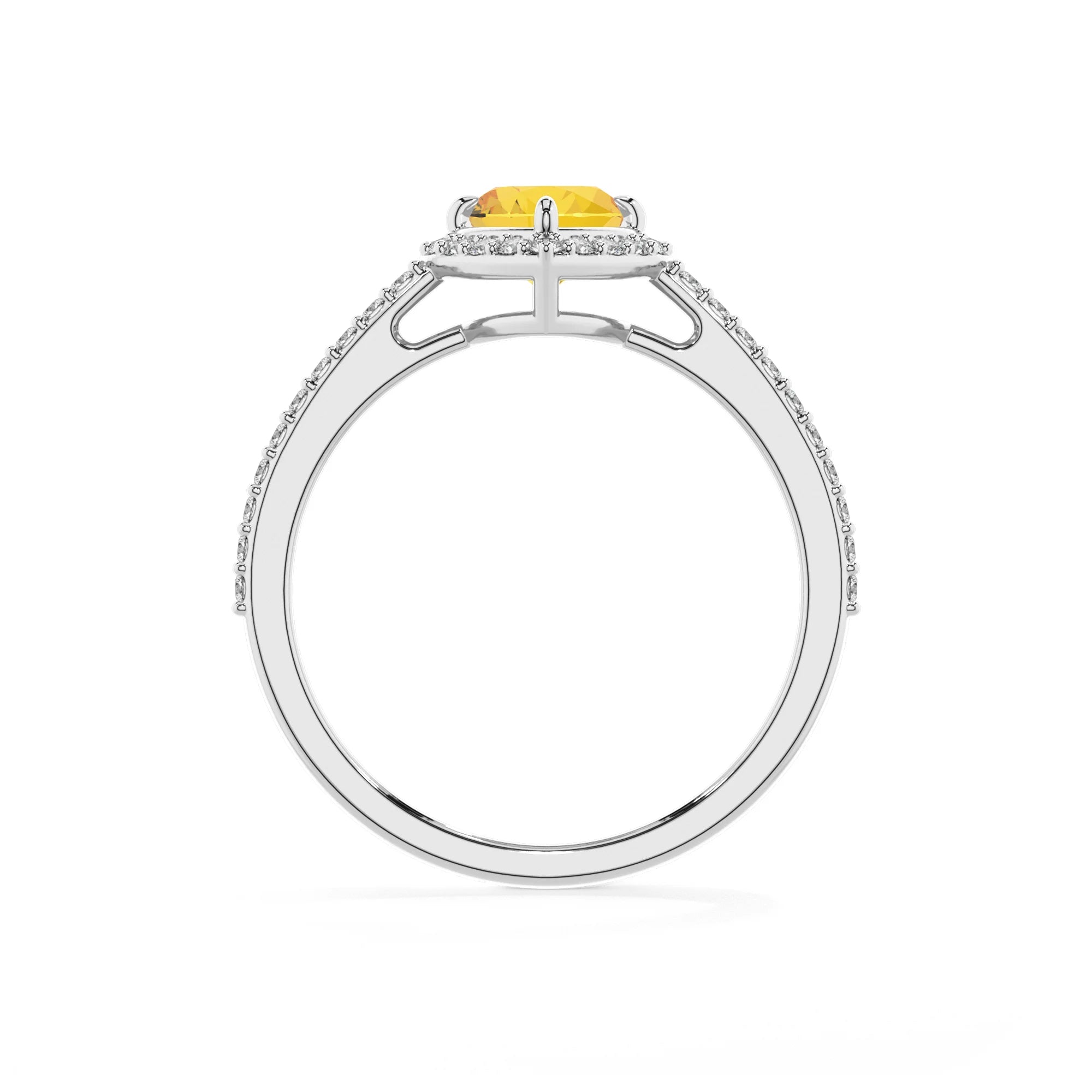 lab grown yellow-sapphire heart solitaire rings in sterling silver 