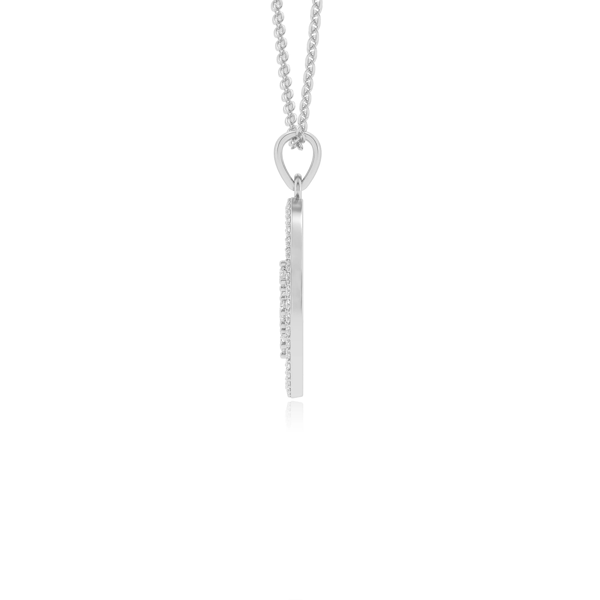 lab grown moissanite round necklaces in white gold 
