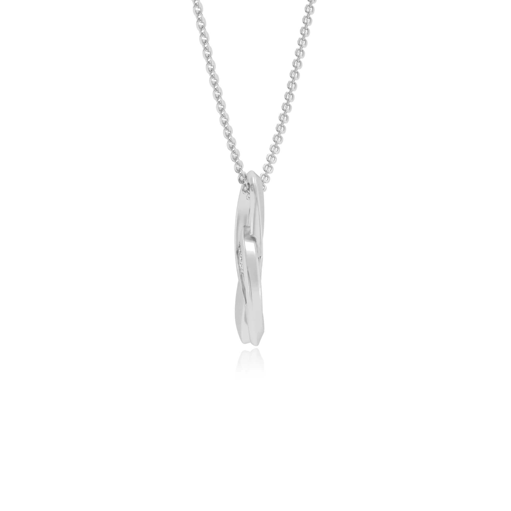 lab grown moissanite round infinity necklaces in platinum 