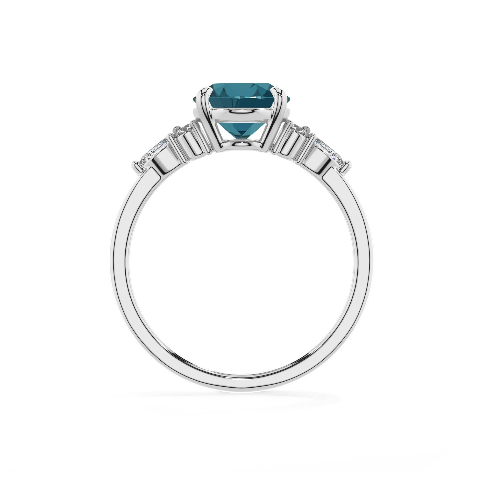natural london-blue-topaz oval solitaire rings in sterling silver 