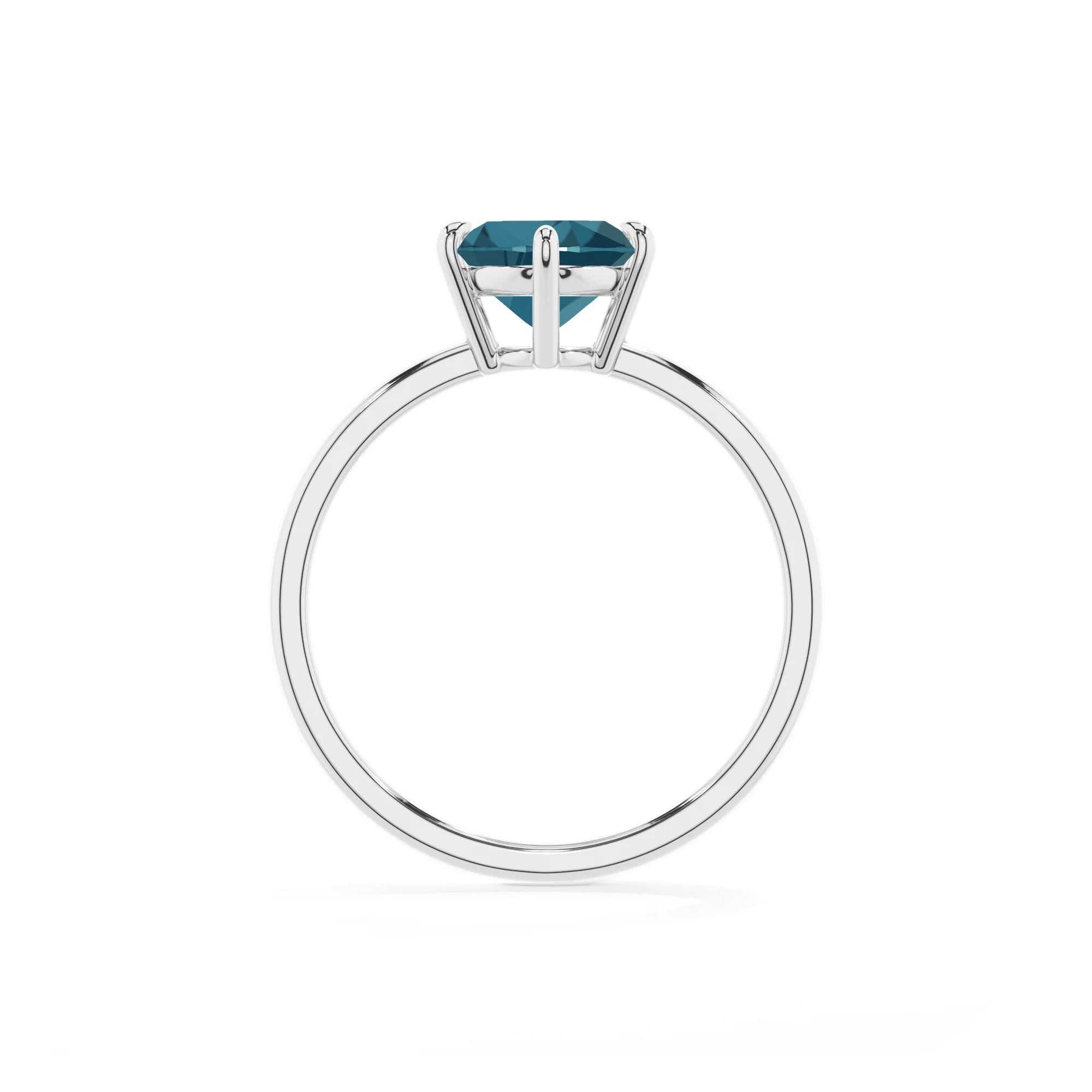 natural london-blue-topaz oval solitaire rings in sterling silver 