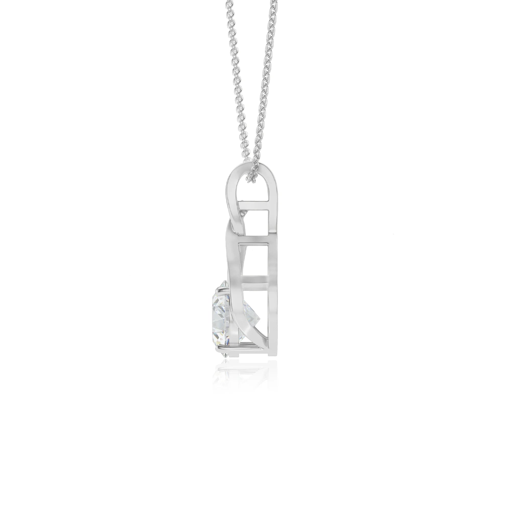 lab grown moissanite round solitaire necklaces in sterling silver 