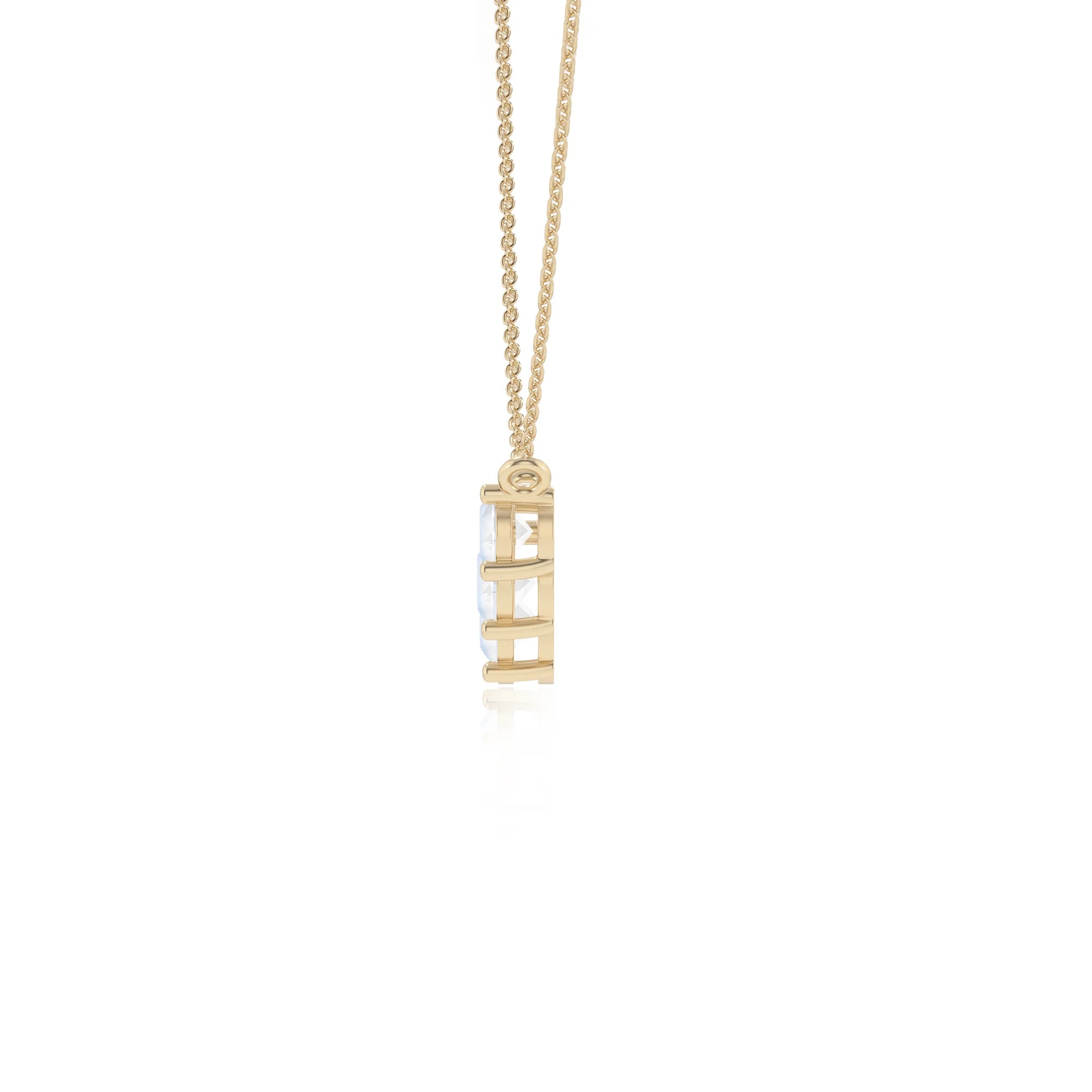 natural rainbow-moonstone round bar necklaces in yellow gold 