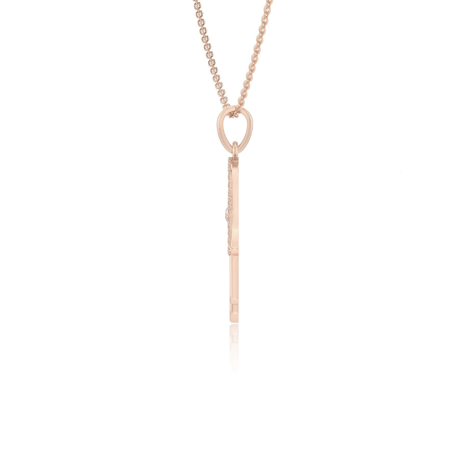lab grown moissanite round infinity necklaces in rose gold 