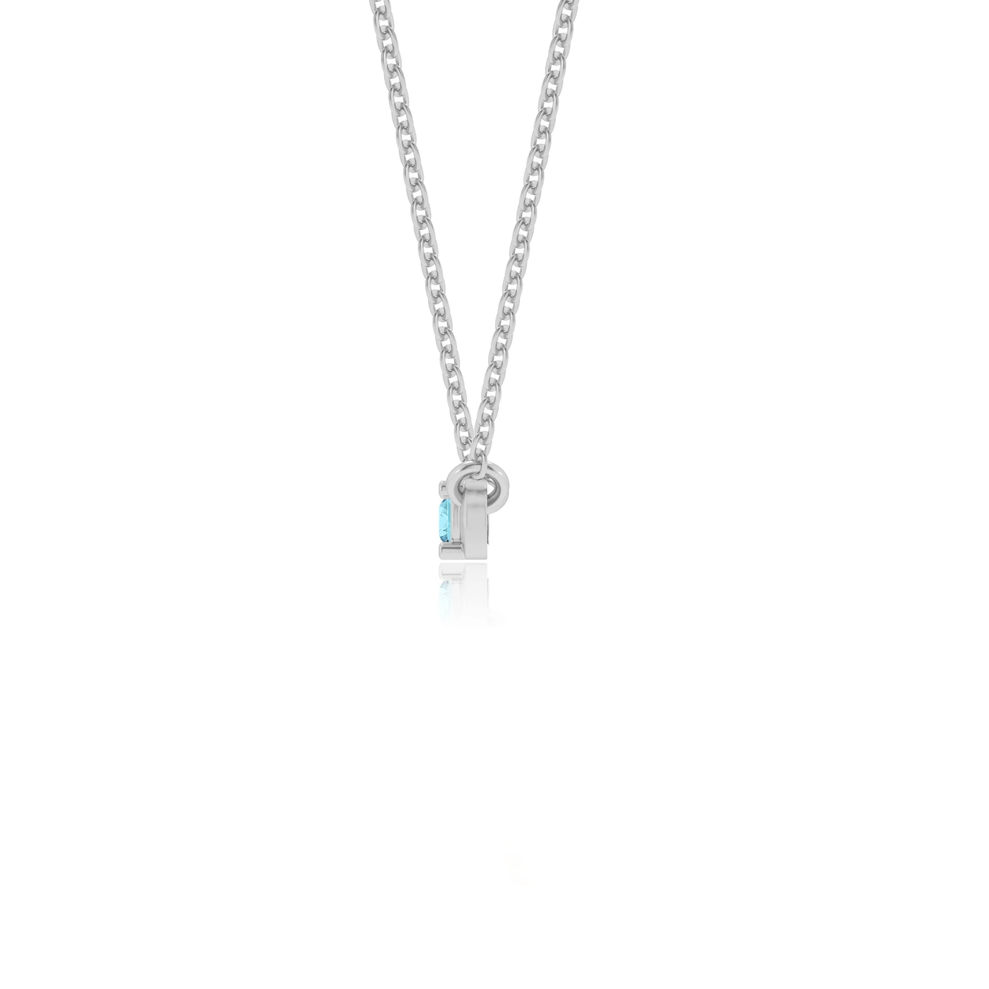 lab grown aquamarine round bar v-bale necklaces in platinum 