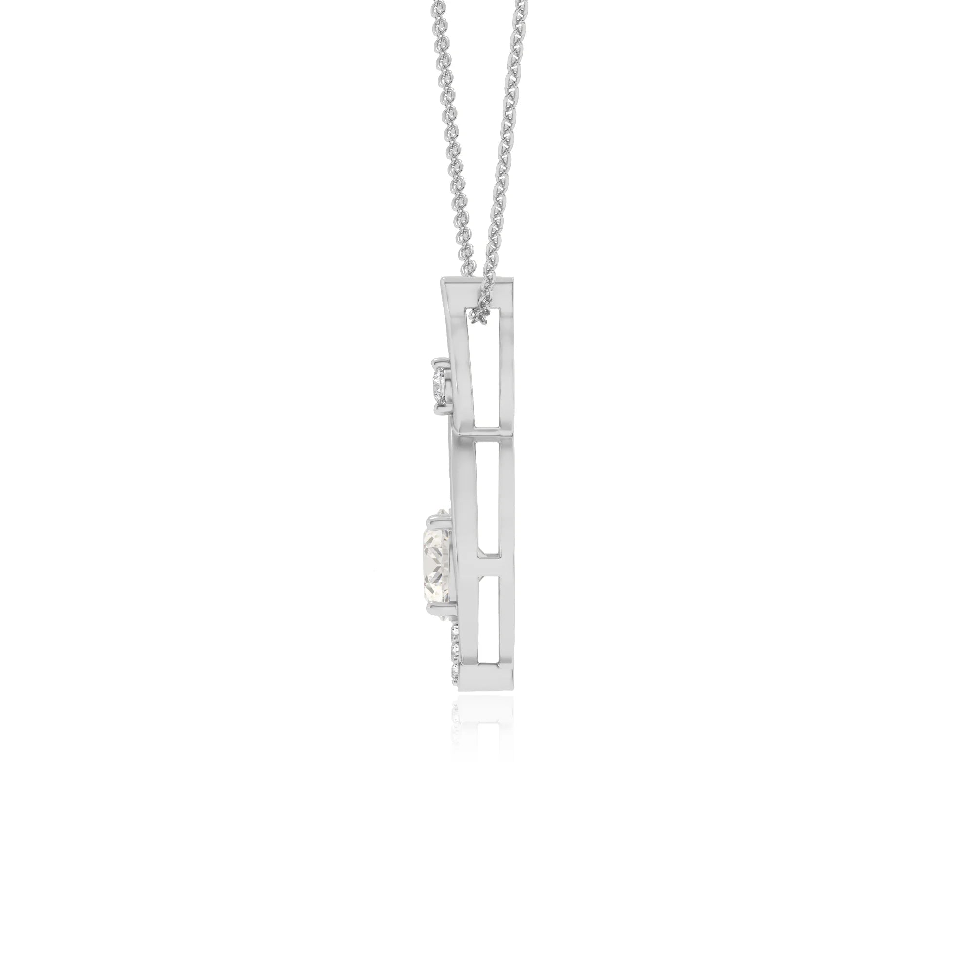 lab grown moissanite round solitaire necklaces in platinum 