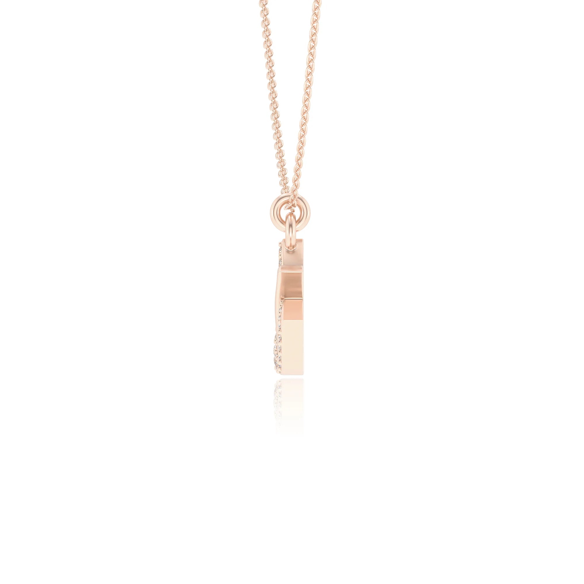 lab grown moissanite round infinity necklaces in rose gold 