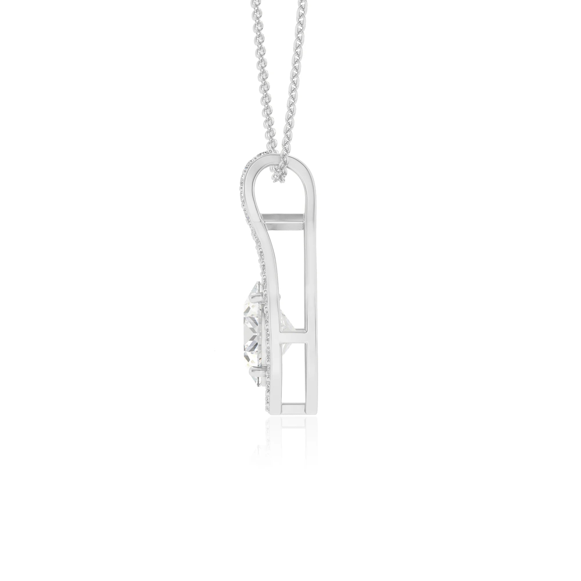 lab grown moissanite oval solitaire necklaces in sterling silver 