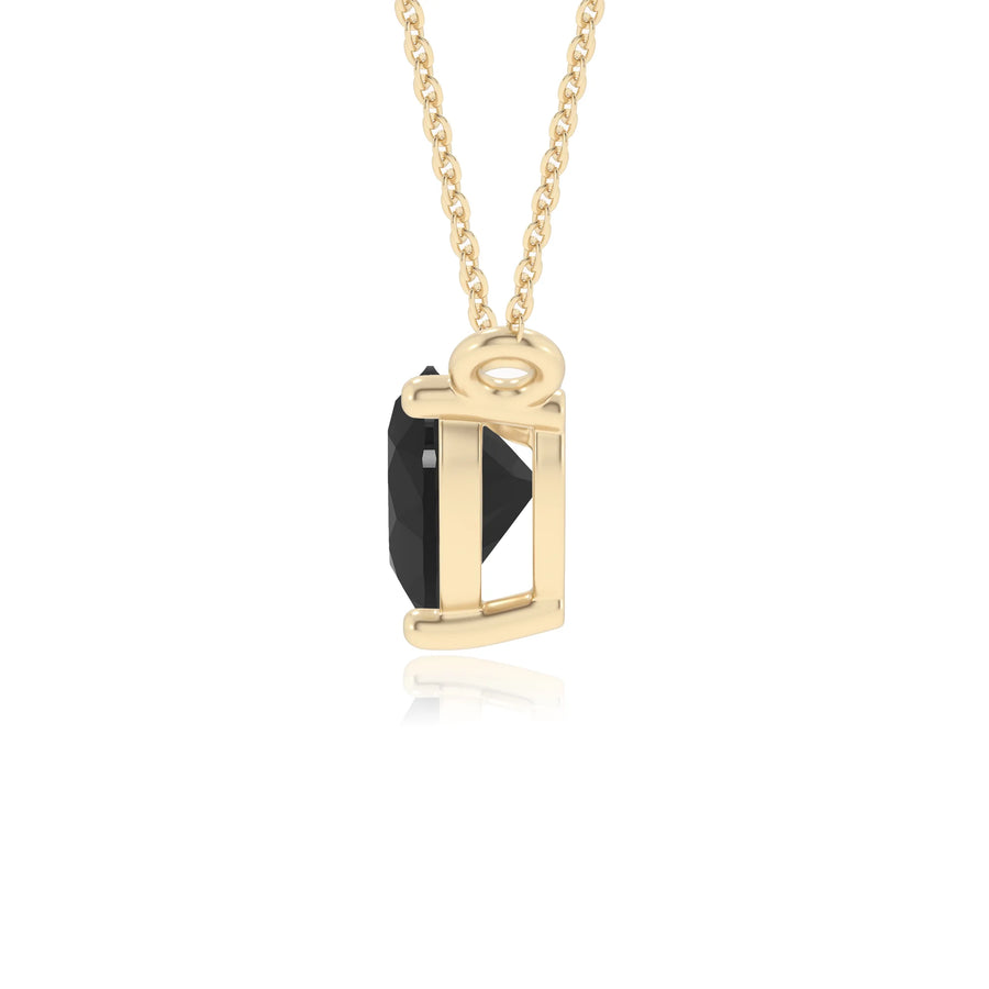 natural black-onyx heart solitaire necklaces in yellow gold 