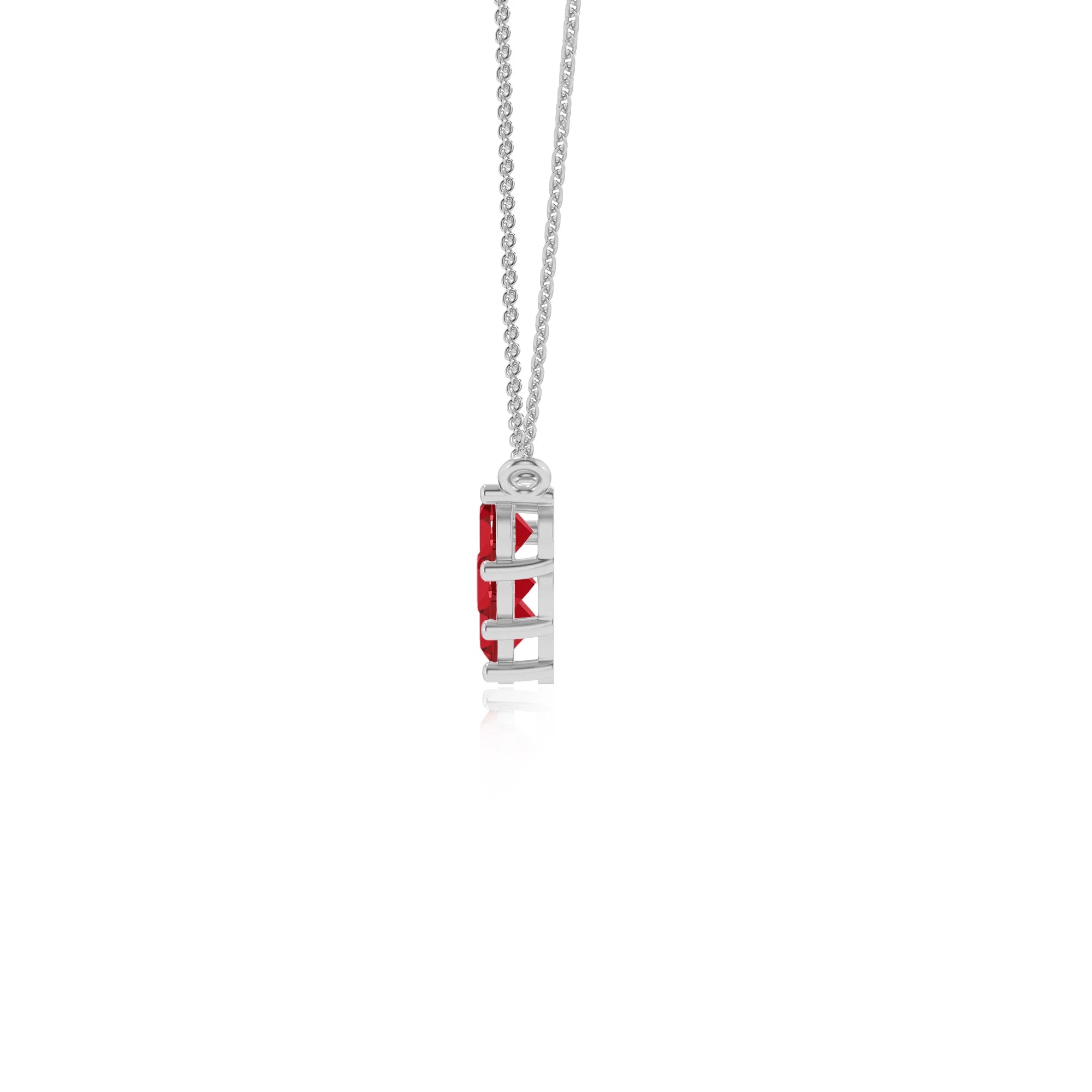 lab grown ruby round bar necklaces in sterling silver 
